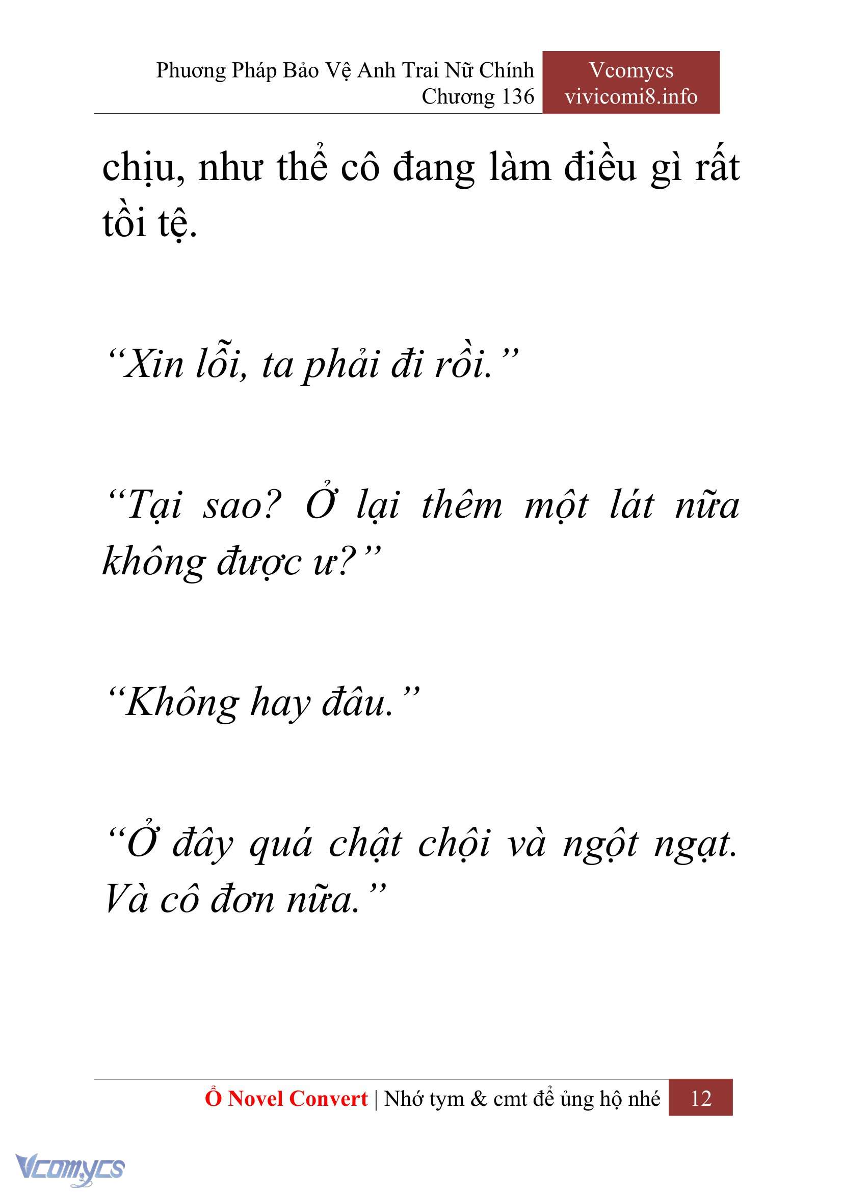 [Novel] Phương Pháp Bảo Vệ Anh Trai Nữ Chính Chap 136 - Trang 2