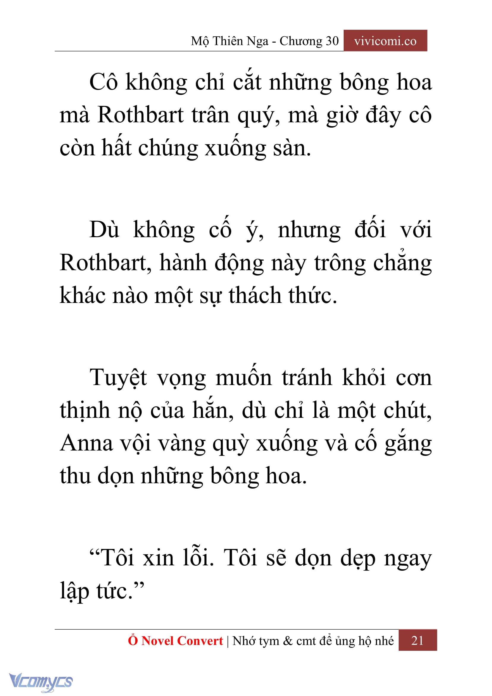 [Novel] Mộ Thiên Nga Chap 30 - Trang 2