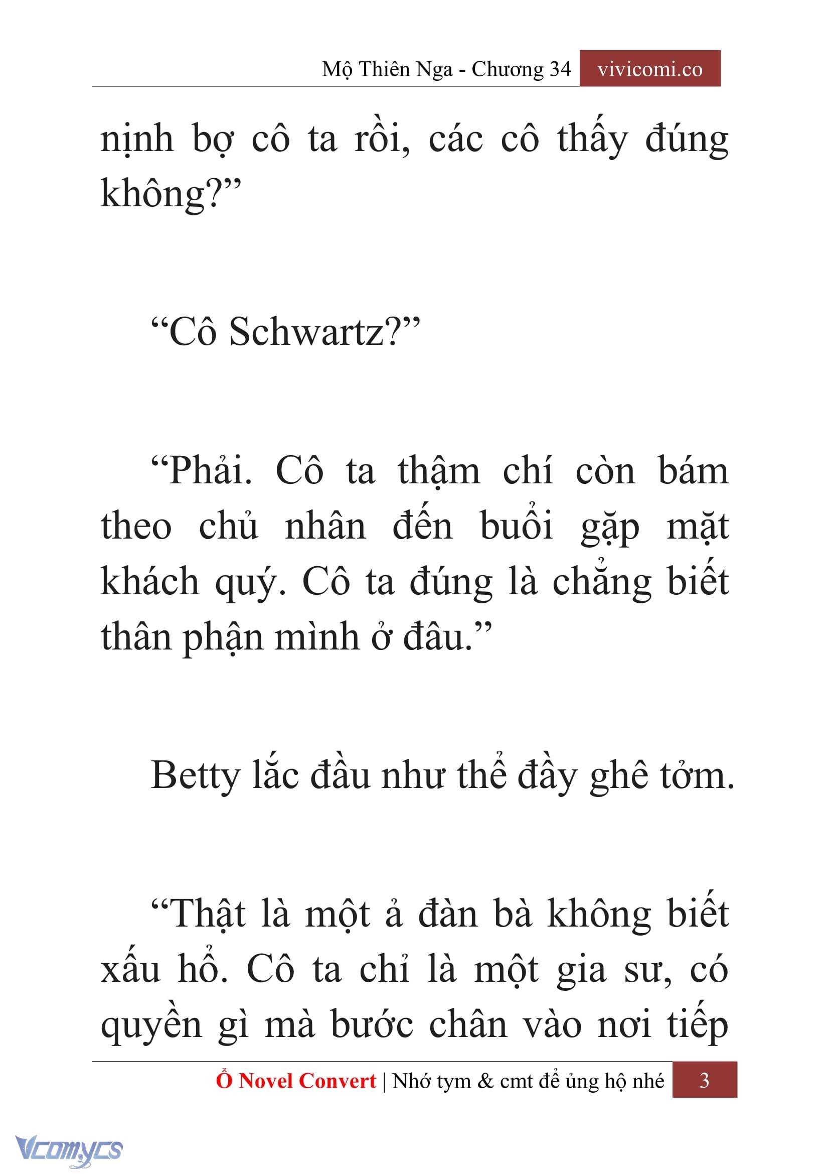 [Novel] Mộ Thiên Nga Chap 34 - Trang 2