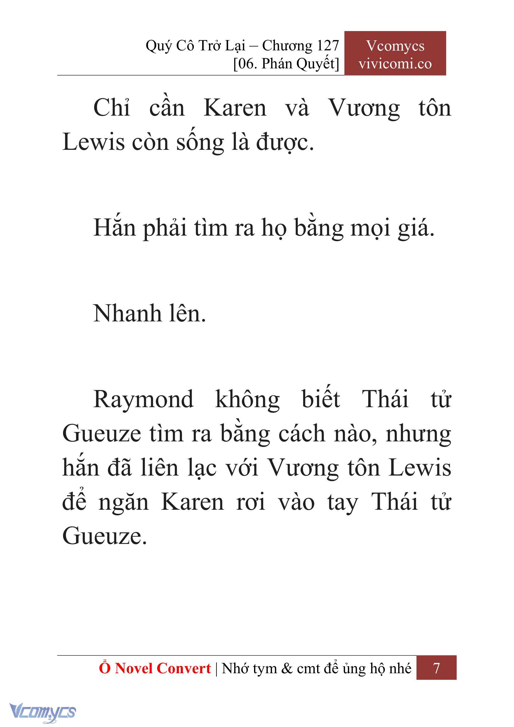 [Novel] Quý Cô Trở Lại Chap 127 - Next Chap 128