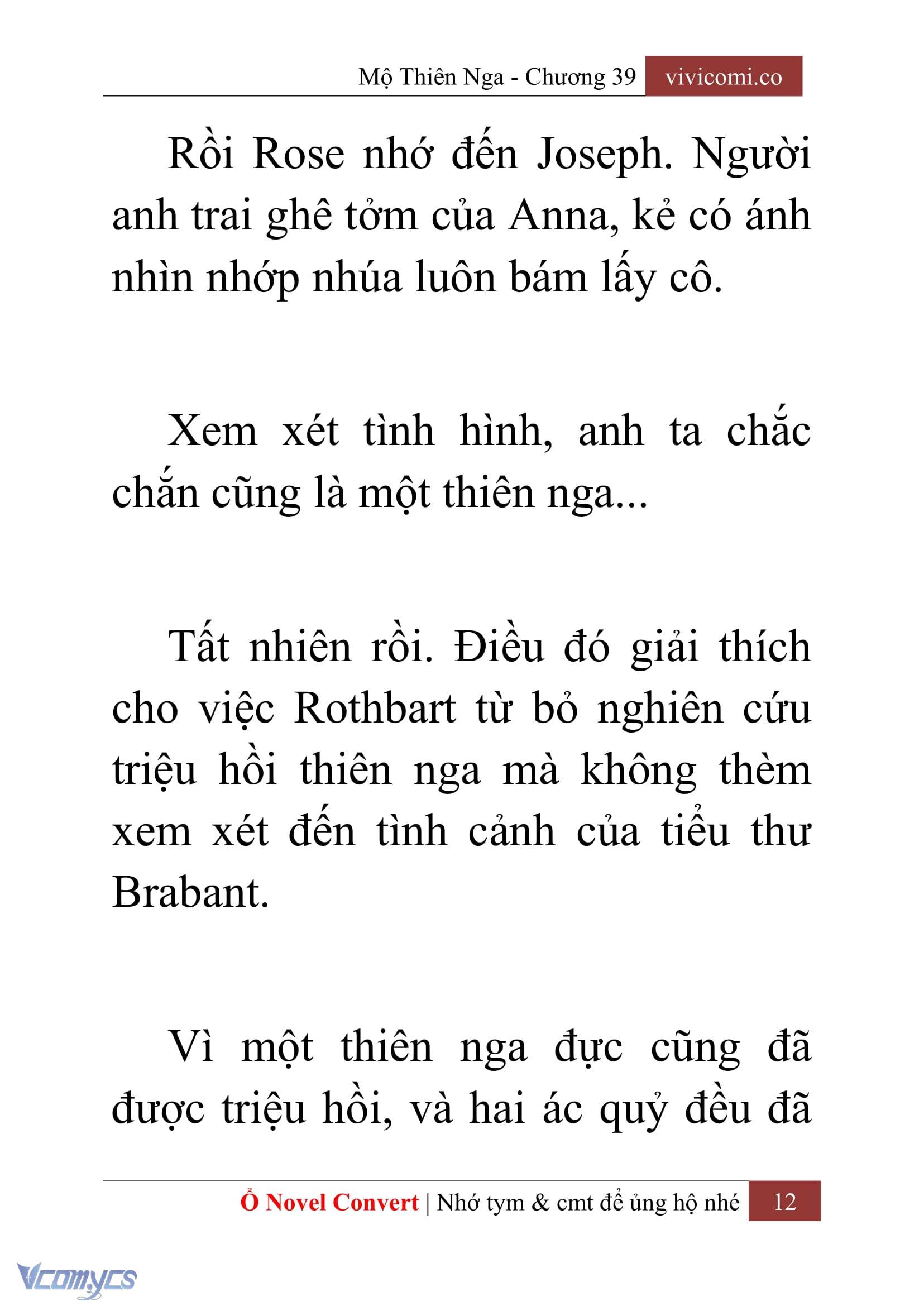 [Novel] Mộ Thiên Nga Chap 39 - Trang 2