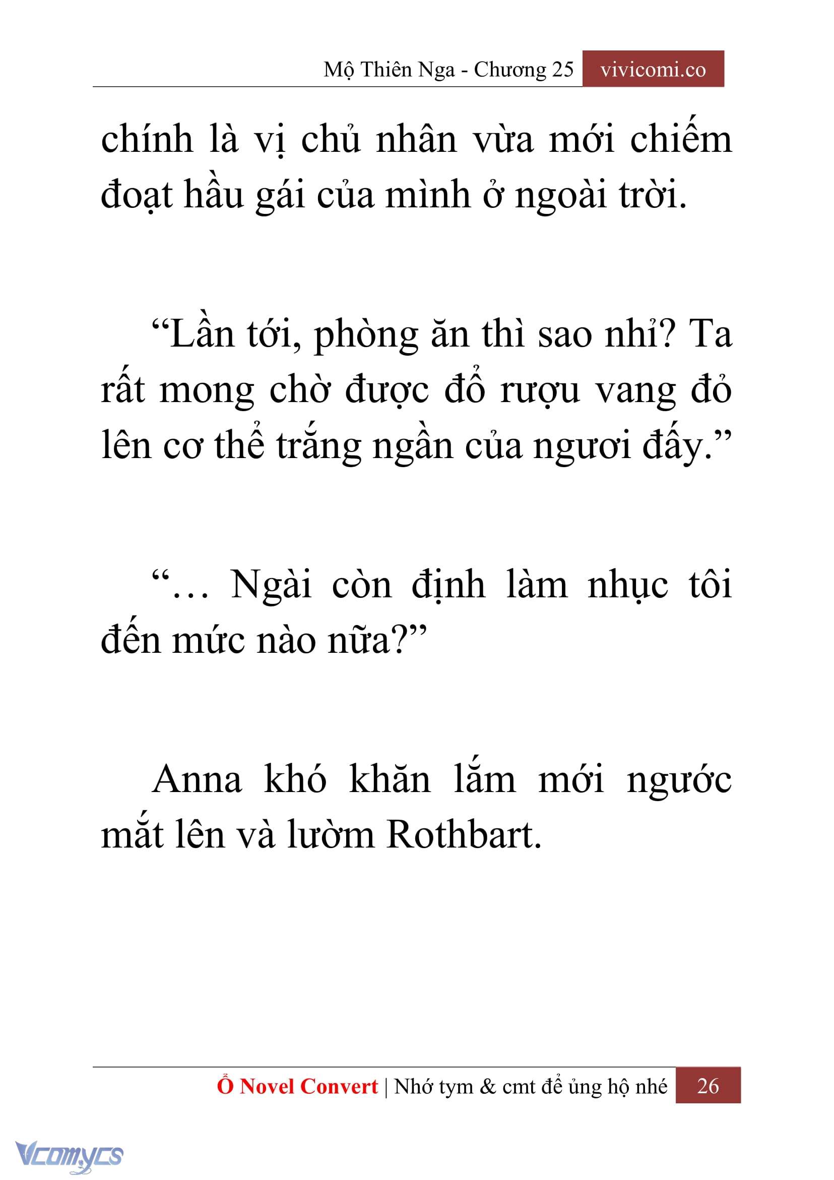 [Novel] Mộ Thiên Nga Chap 25 - Trang 2