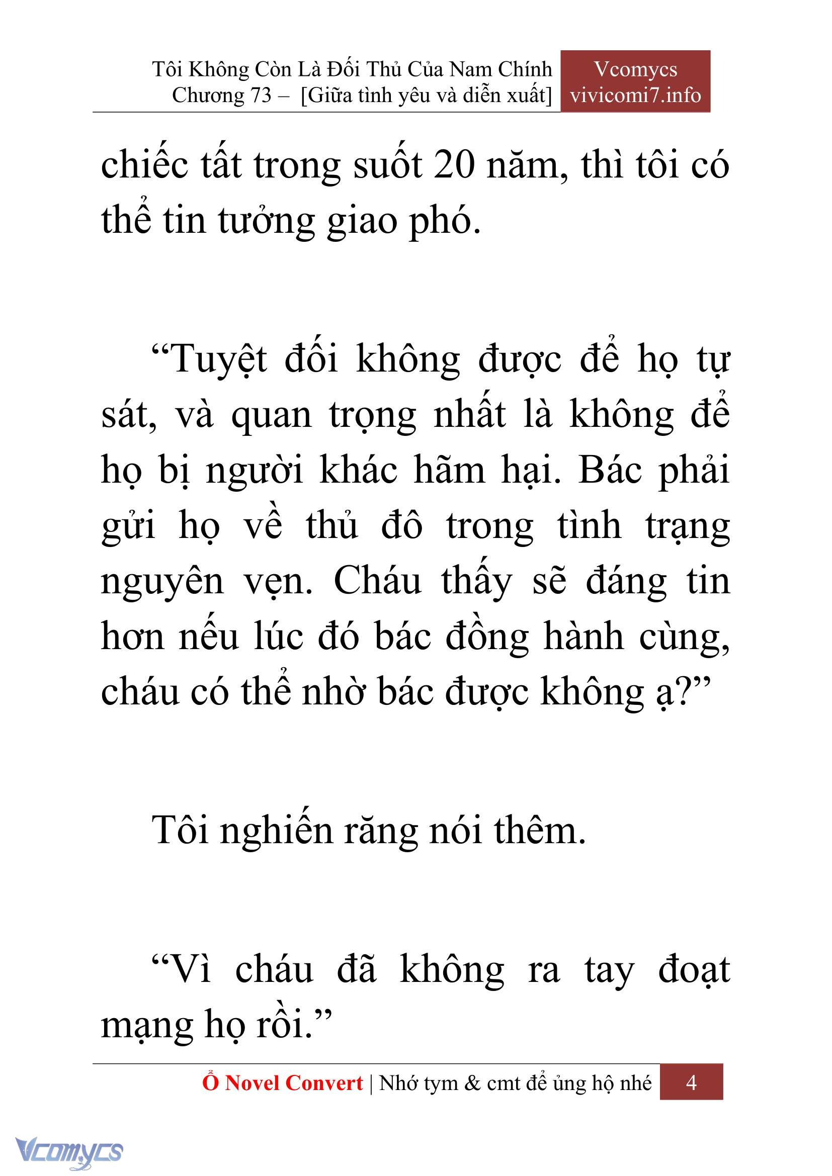 [Novel] Tôi Không Còn Là Đối Thủ Của Nam Chính Chap 73 - Trang 2