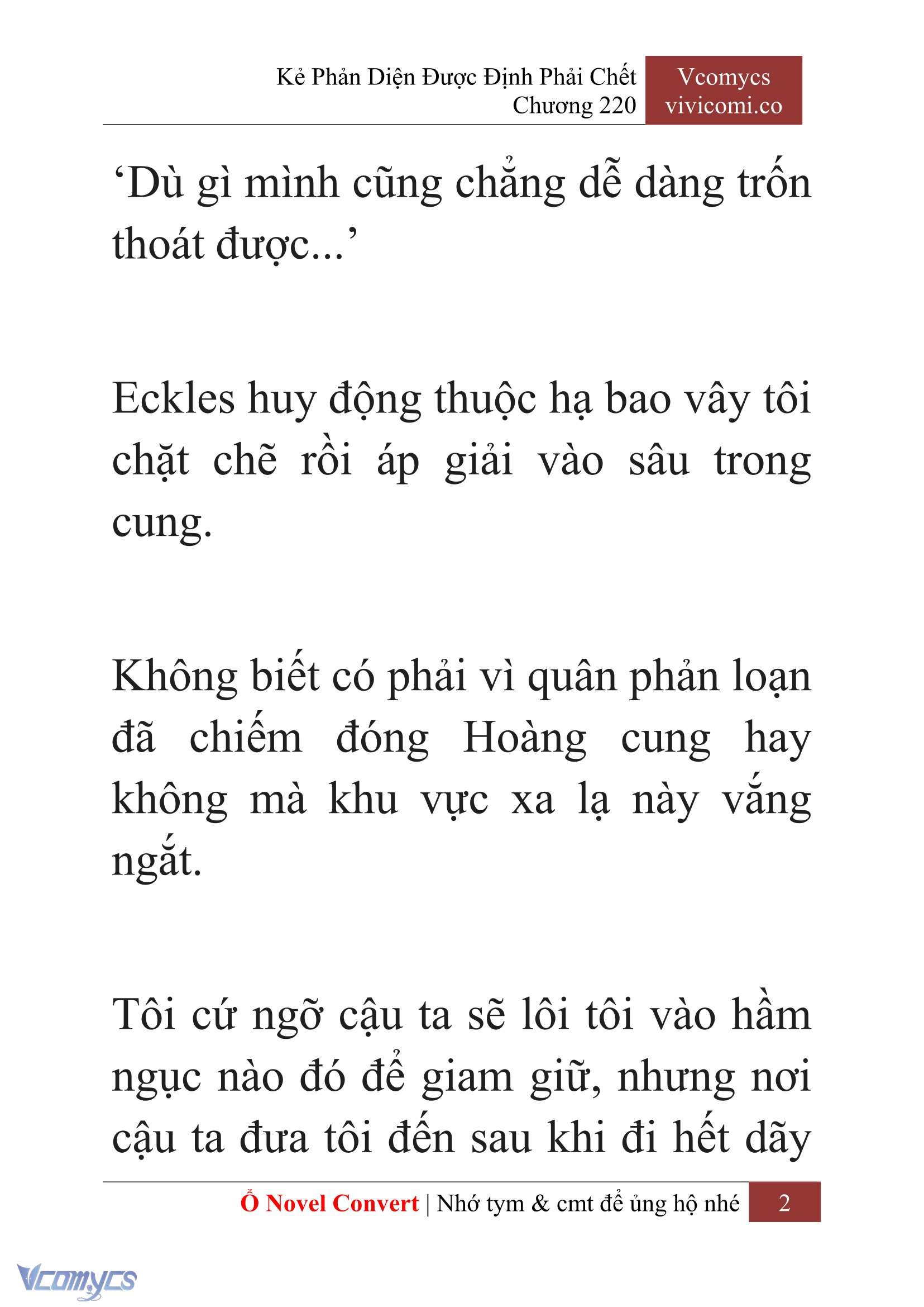 [Novel] Kẻ Phản Diện Được Định Phải Chết Chap 220 - Trang 2