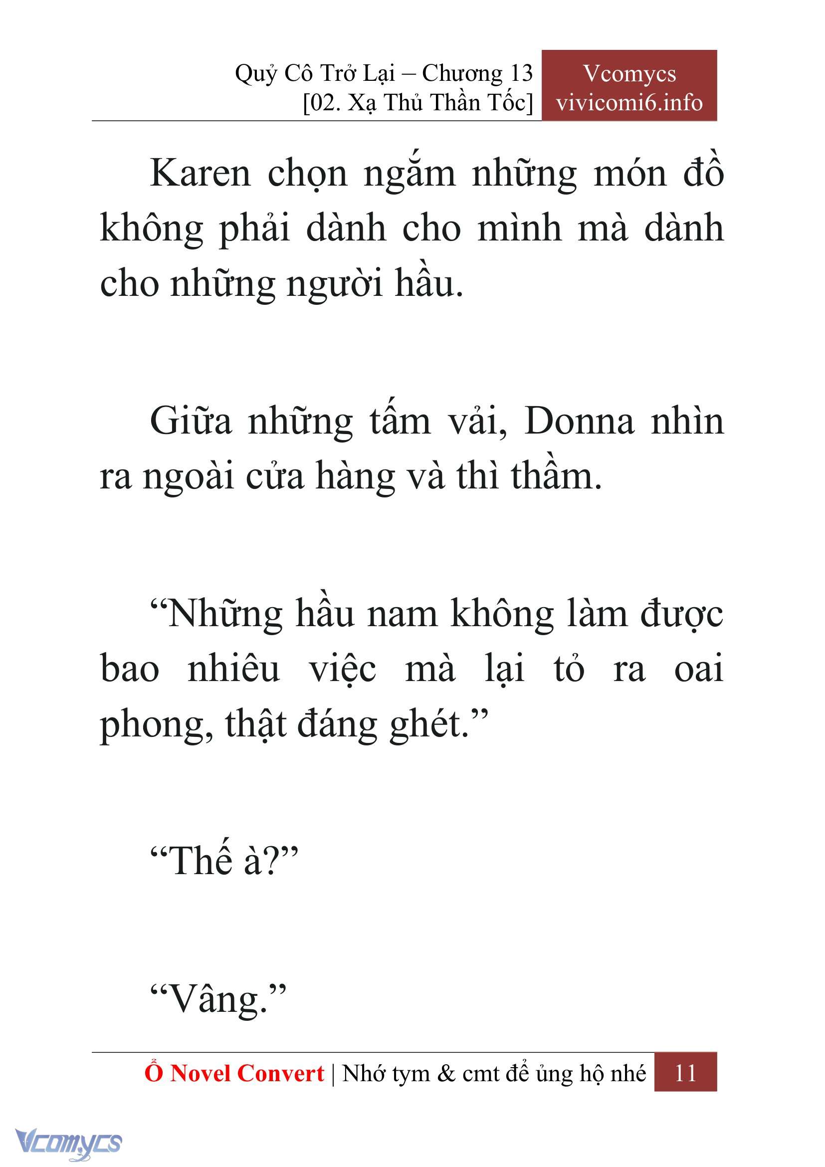 [Novel] Quý Cô Trở Lại Chap 13 - Trang 2
