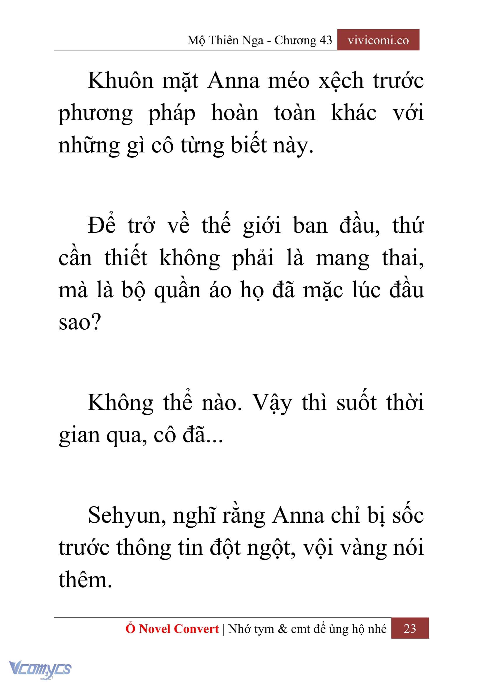 [Novel] Mộ Thiên Nga Chap 43 - Trang 2