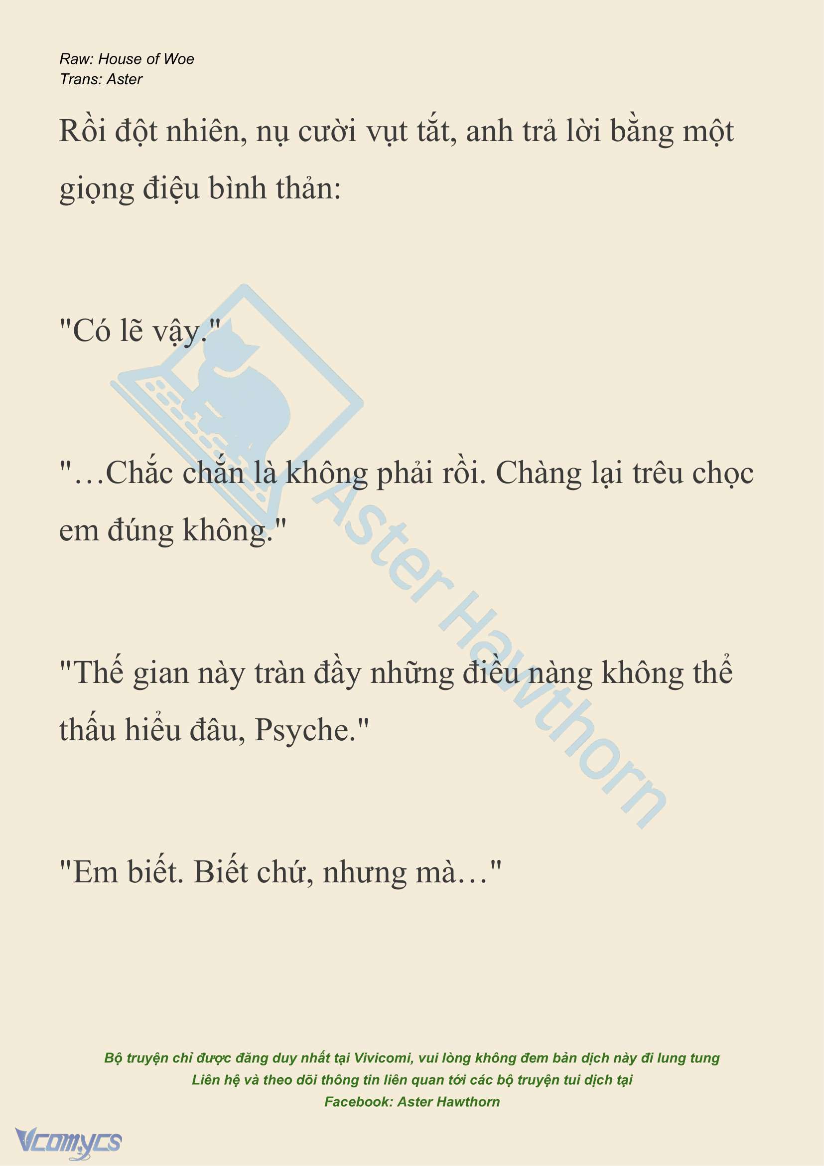 [NOVEL] Dành Cho Các Nữ Thần: Dành cho Psyche Chap 20 - Trang 2