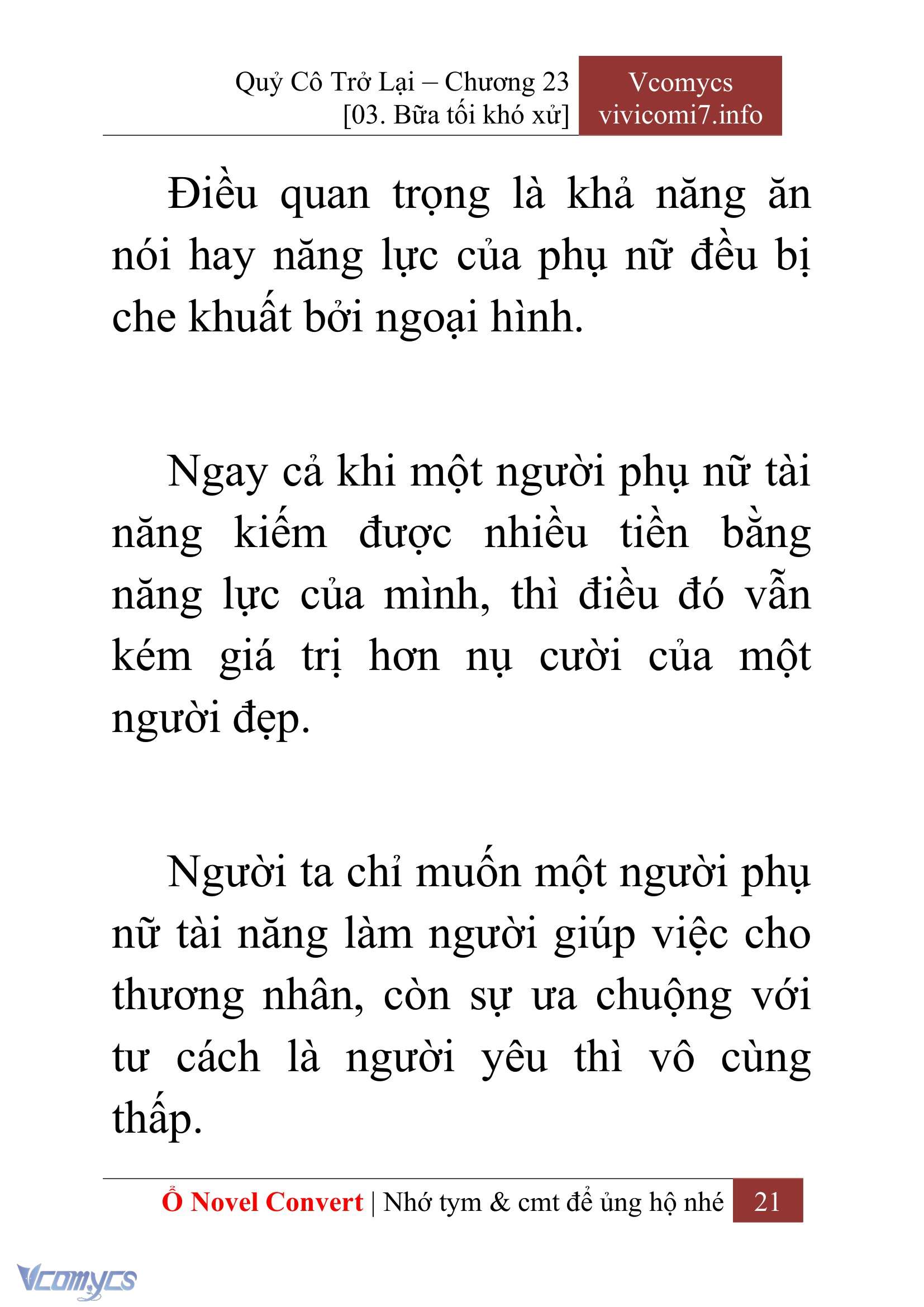 [Novel] Quý Cô Trở Lại Chap 23 - Next Chap 24