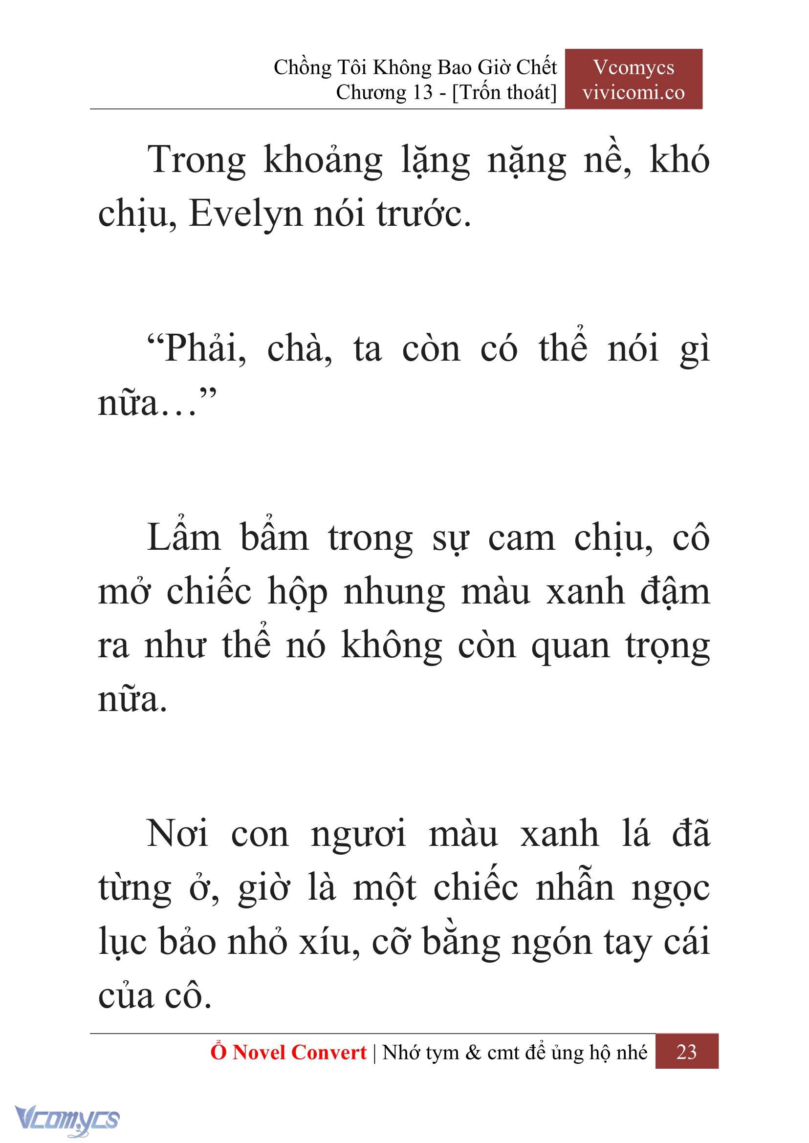 [Novel] Chồng Tôi Không Bao Giờ Chết Chap 13 - Trang 2