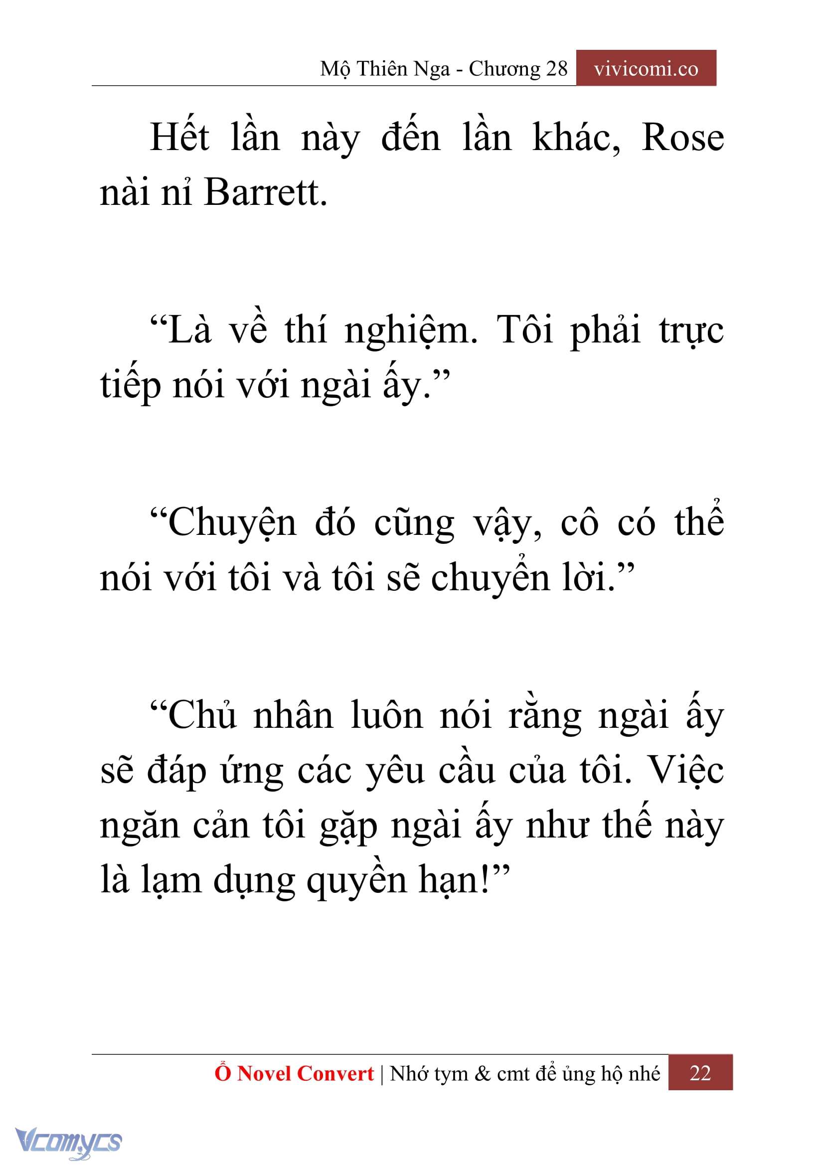 [Novel] Mộ Thiên Nga Chap 28 - Trang 2