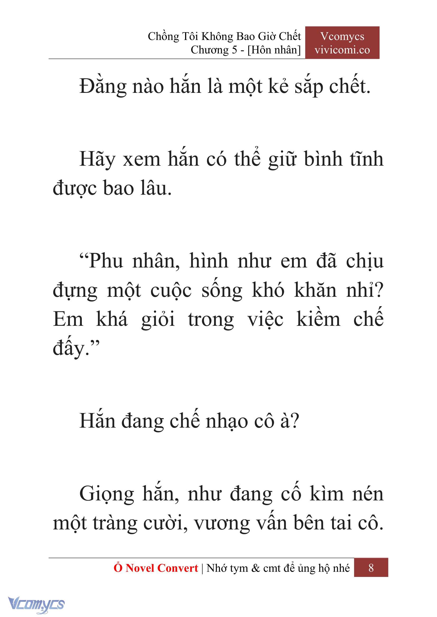 [Novel] Chồng Tôi Không Bao Giờ Chết Chap 5 - Trang 2