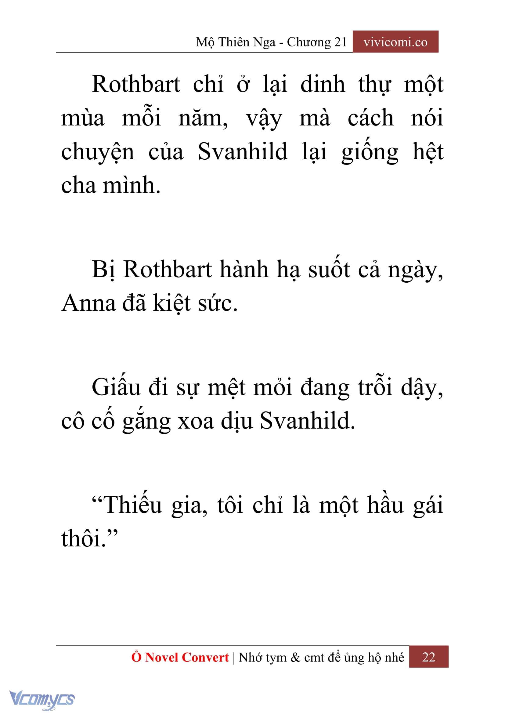 [Novel] Mộ Thiên Nga Chap 21 - Trang 2
