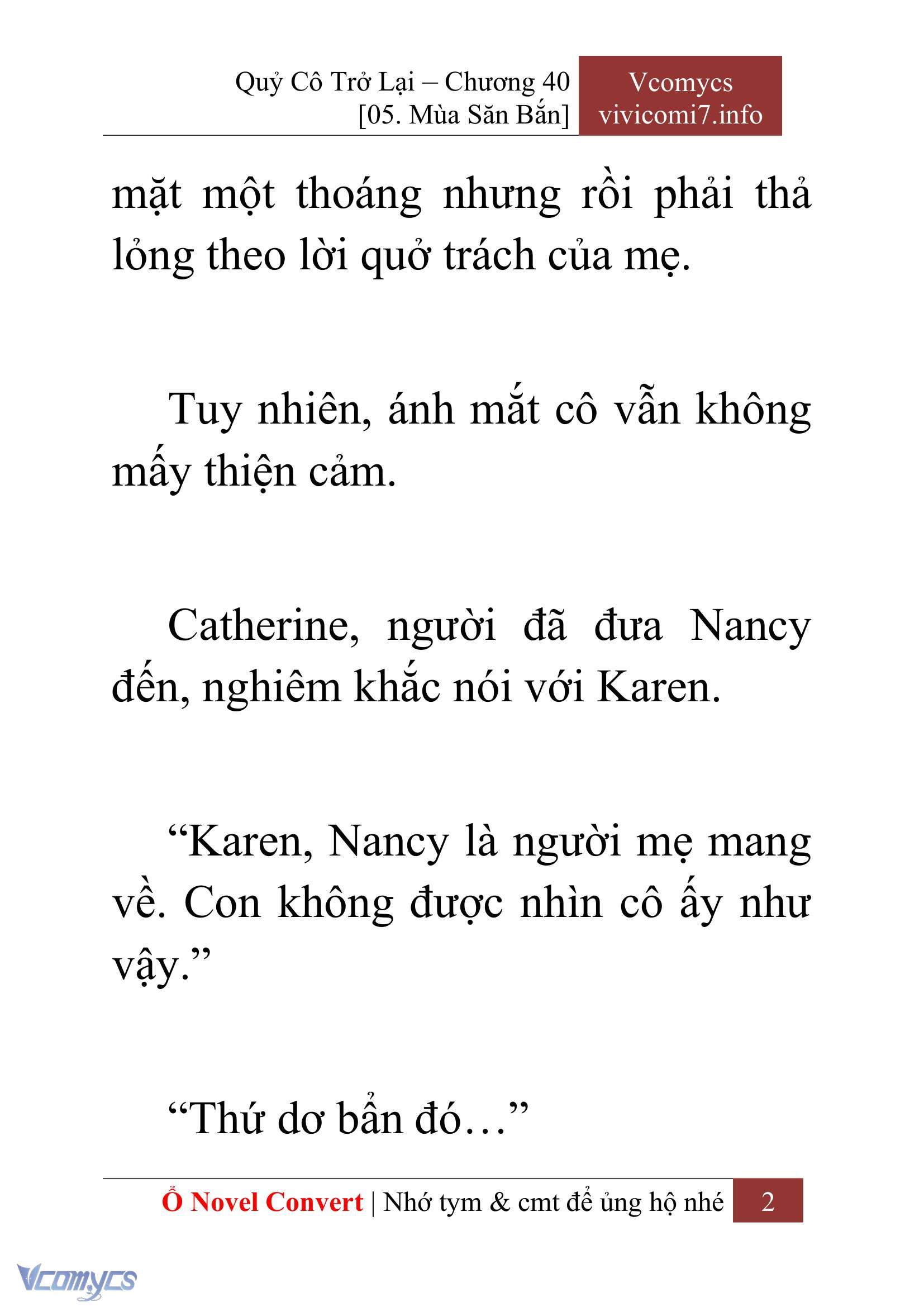 [Novel] Quý Cô Trở Lại Chap 40 - Trang 2
