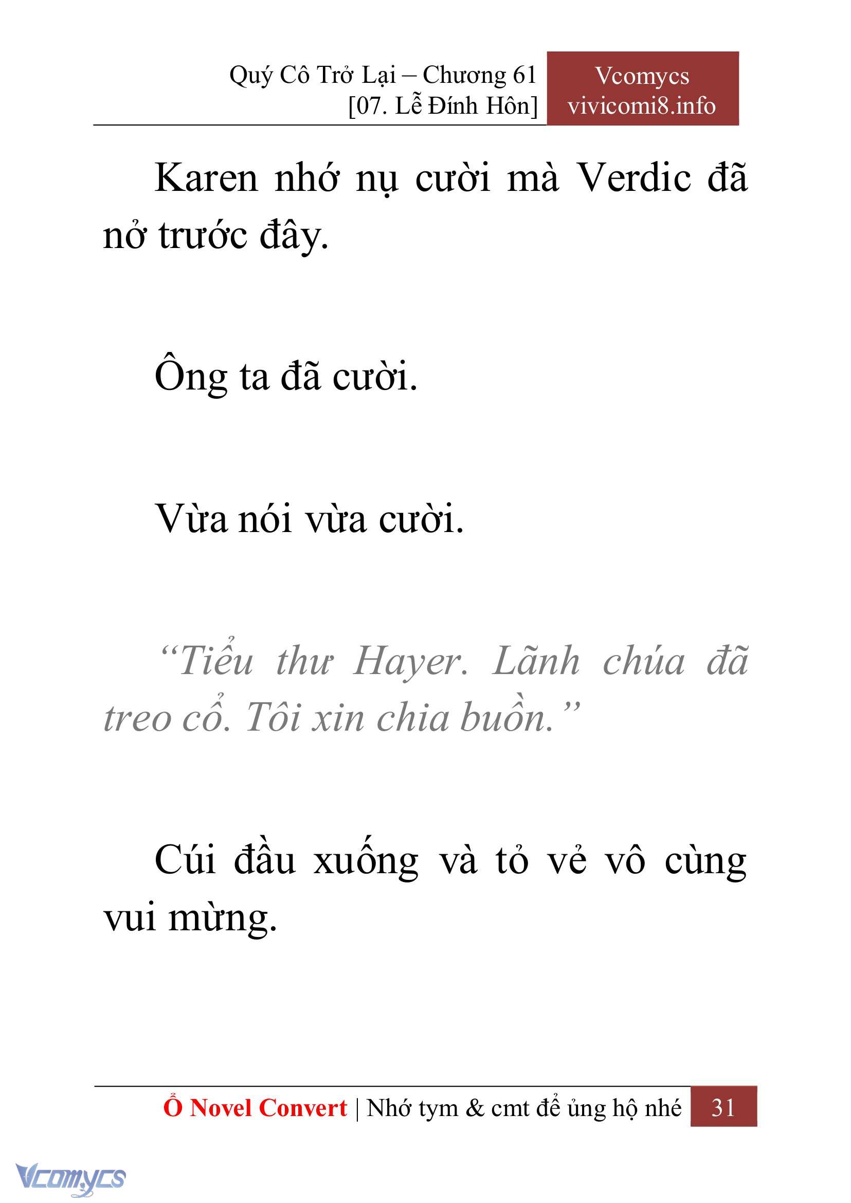 [Novel] Quý Cô Trở Lại Chap 61 - Trang 2