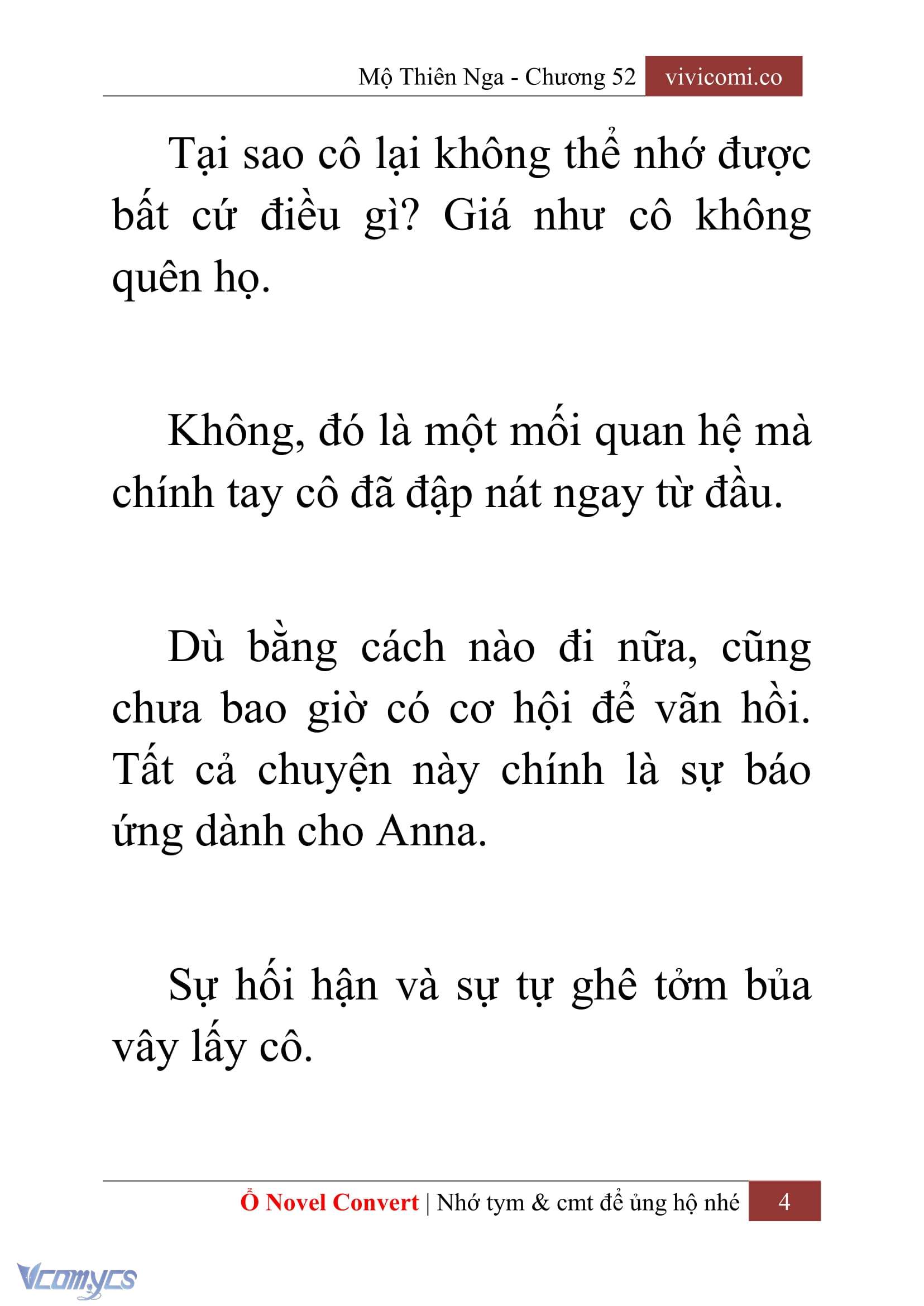 [Novel] Mộ Thiên Nga Chap 52 - Next Chap 53