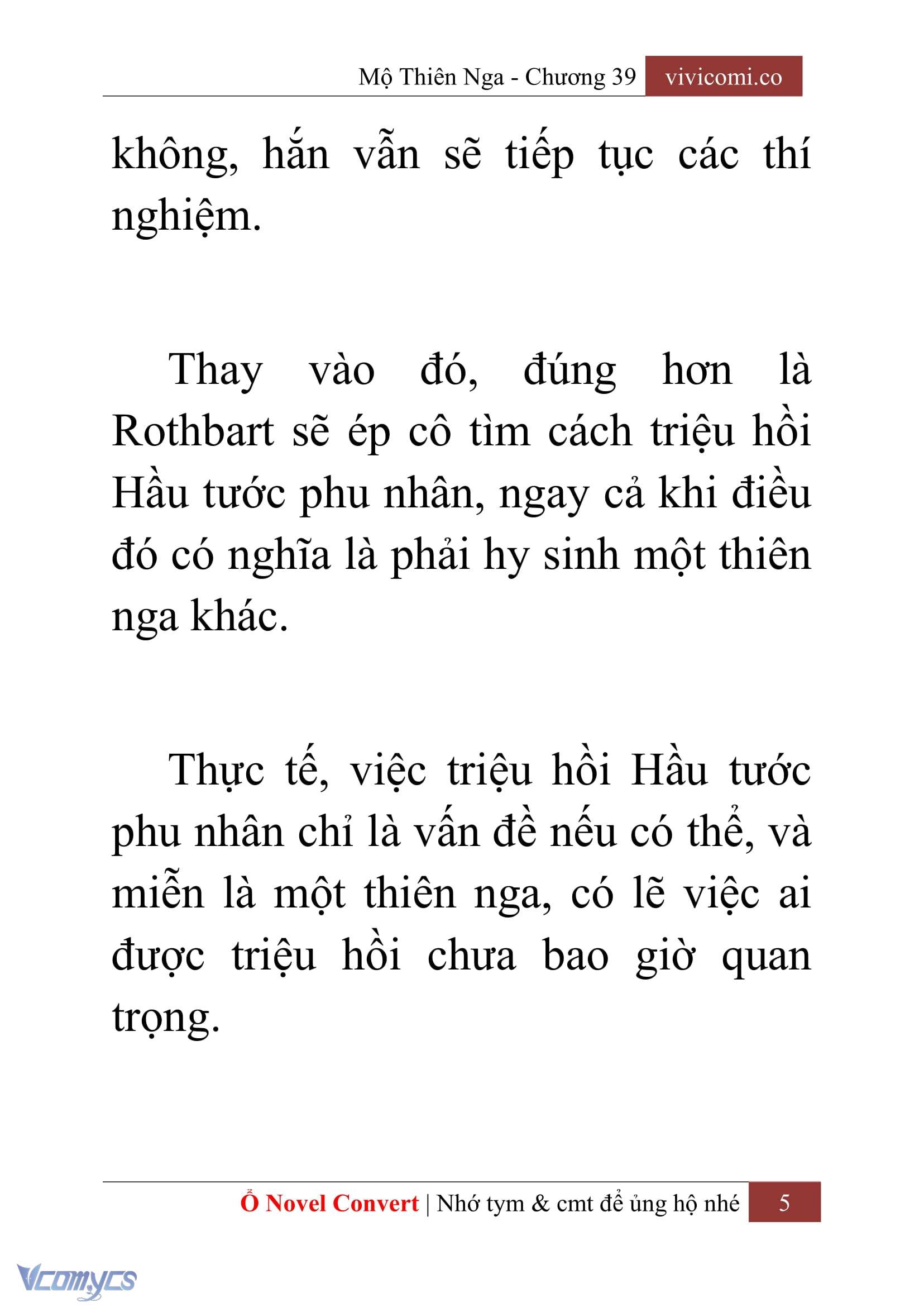 [Novel] Mộ Thiên Nga Chap 39 - Trang 2