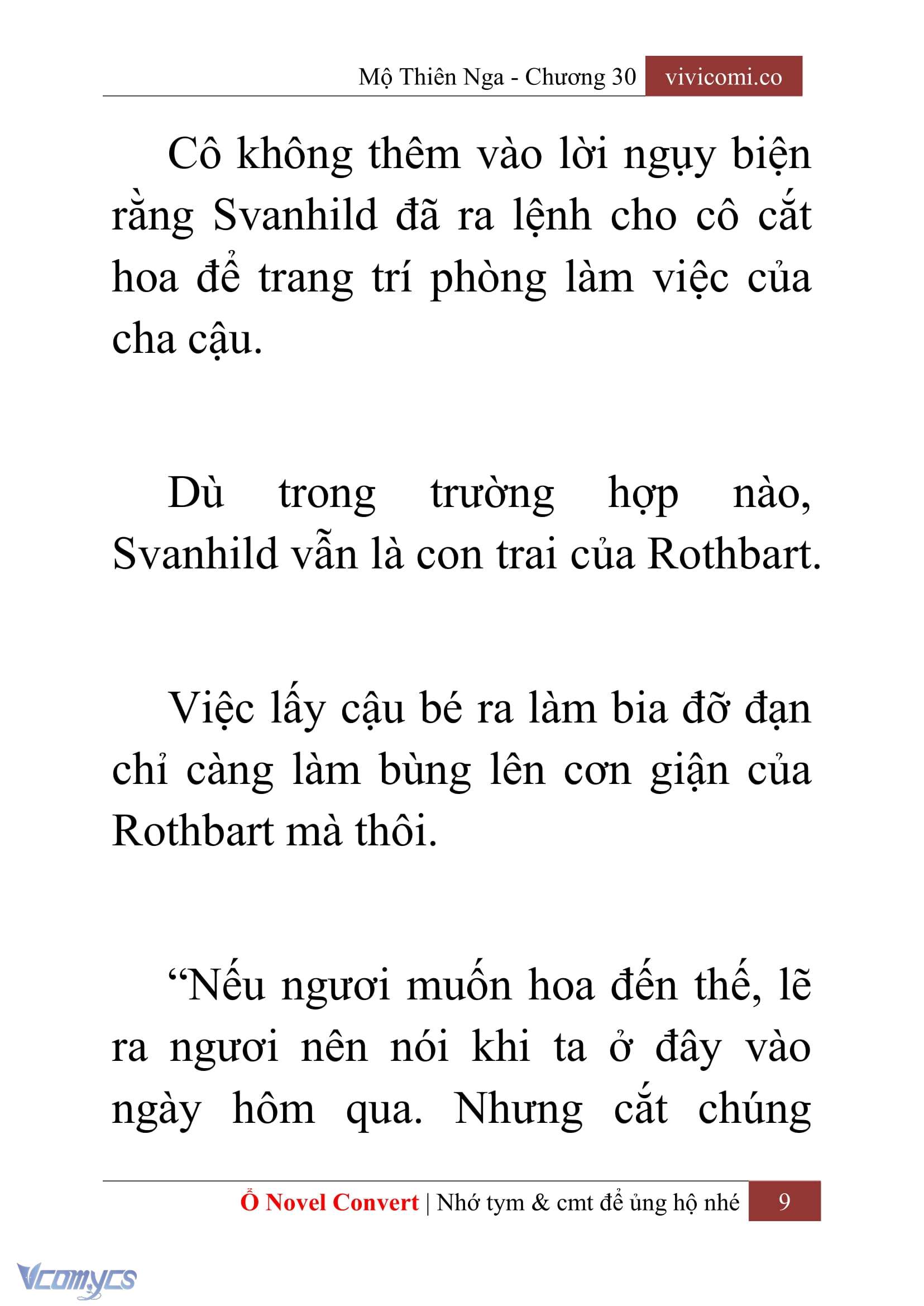 [Novel] Mộ Thiên Nga Chap 30 - Trang 2
