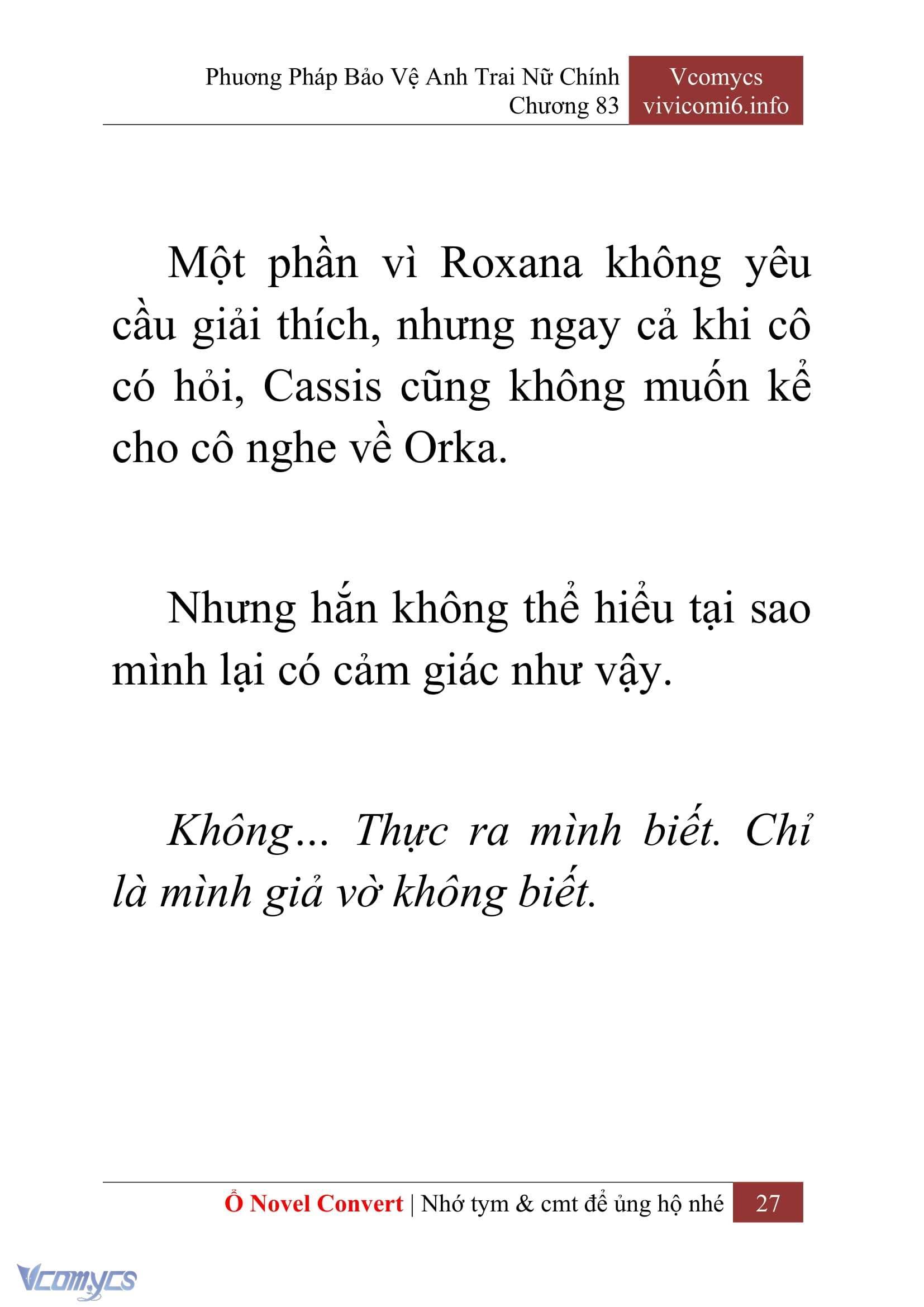 [Novel] Phương Pháp Bảo Vệ Anh Trai Nữ Chính Chap 83 - Trang 2