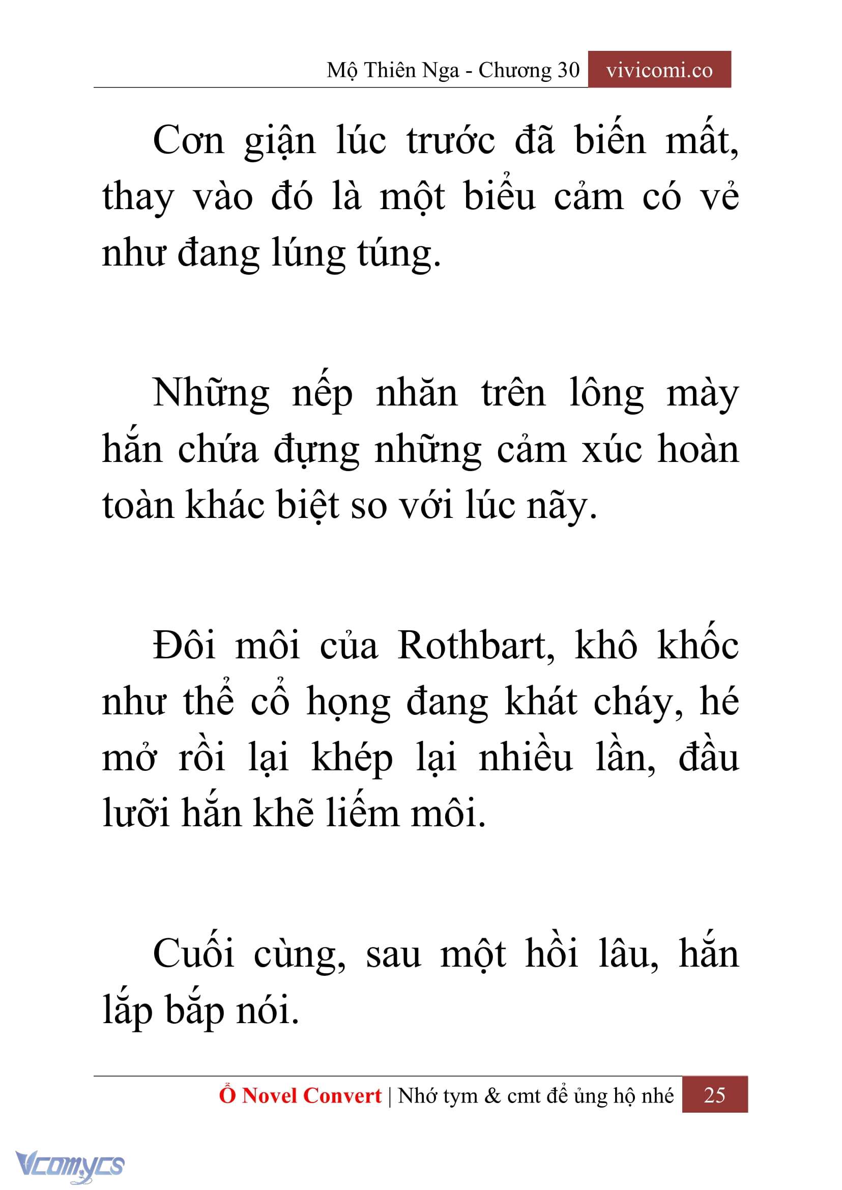 [Novel] Mộ Thiên Nga Chap 30 - Trang 2