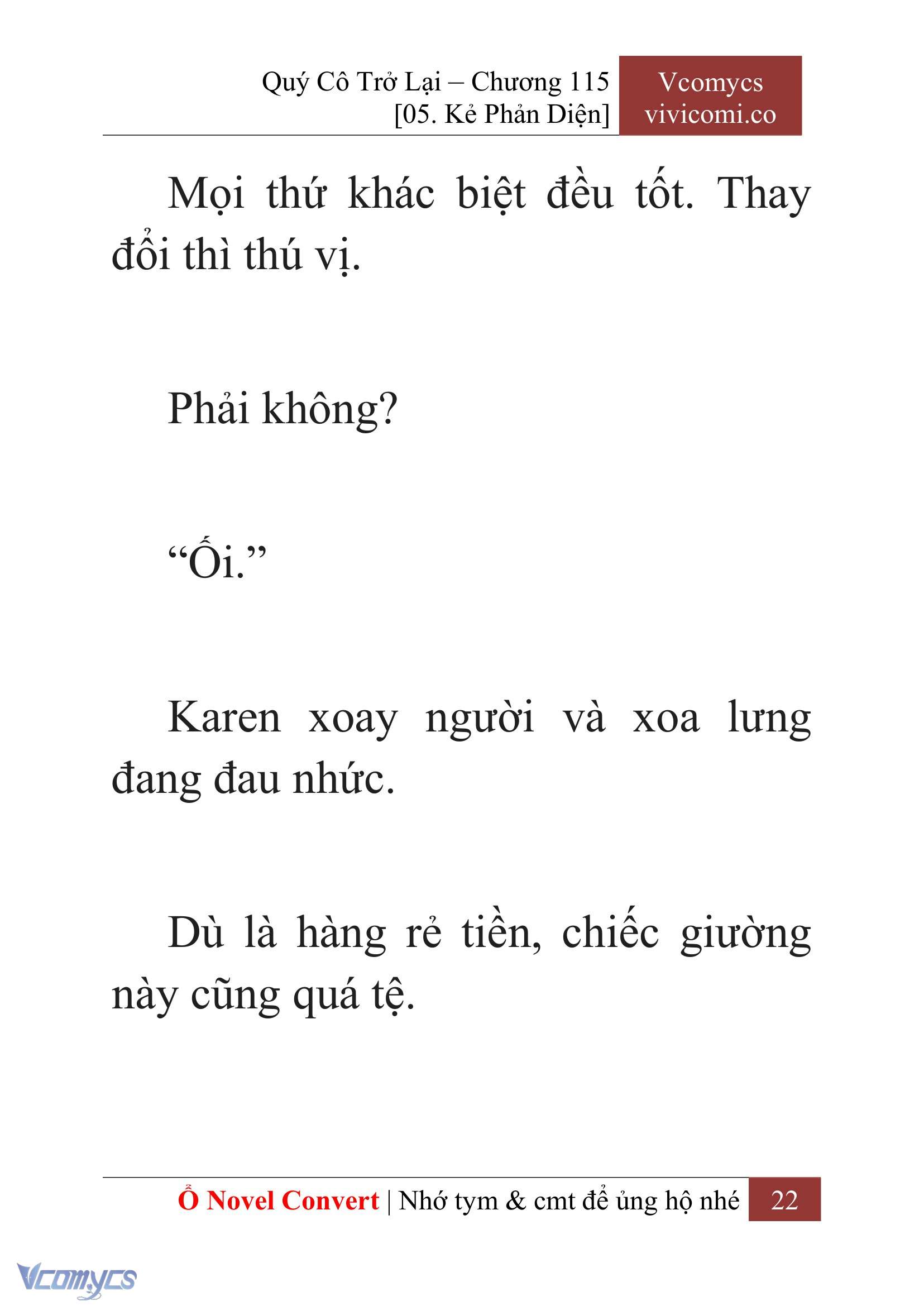 [Novel] Quý Cô Trở Lại Chap 115 - Trang 2