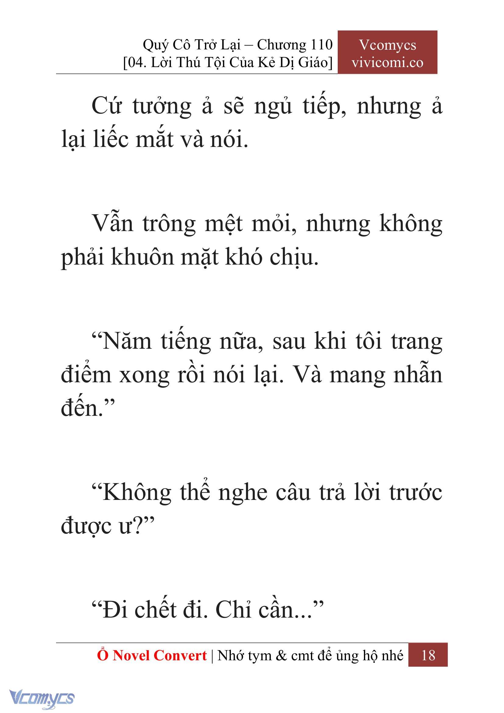 [Novel] Quý Cô Trở Lại Chap 110 - Trang 2