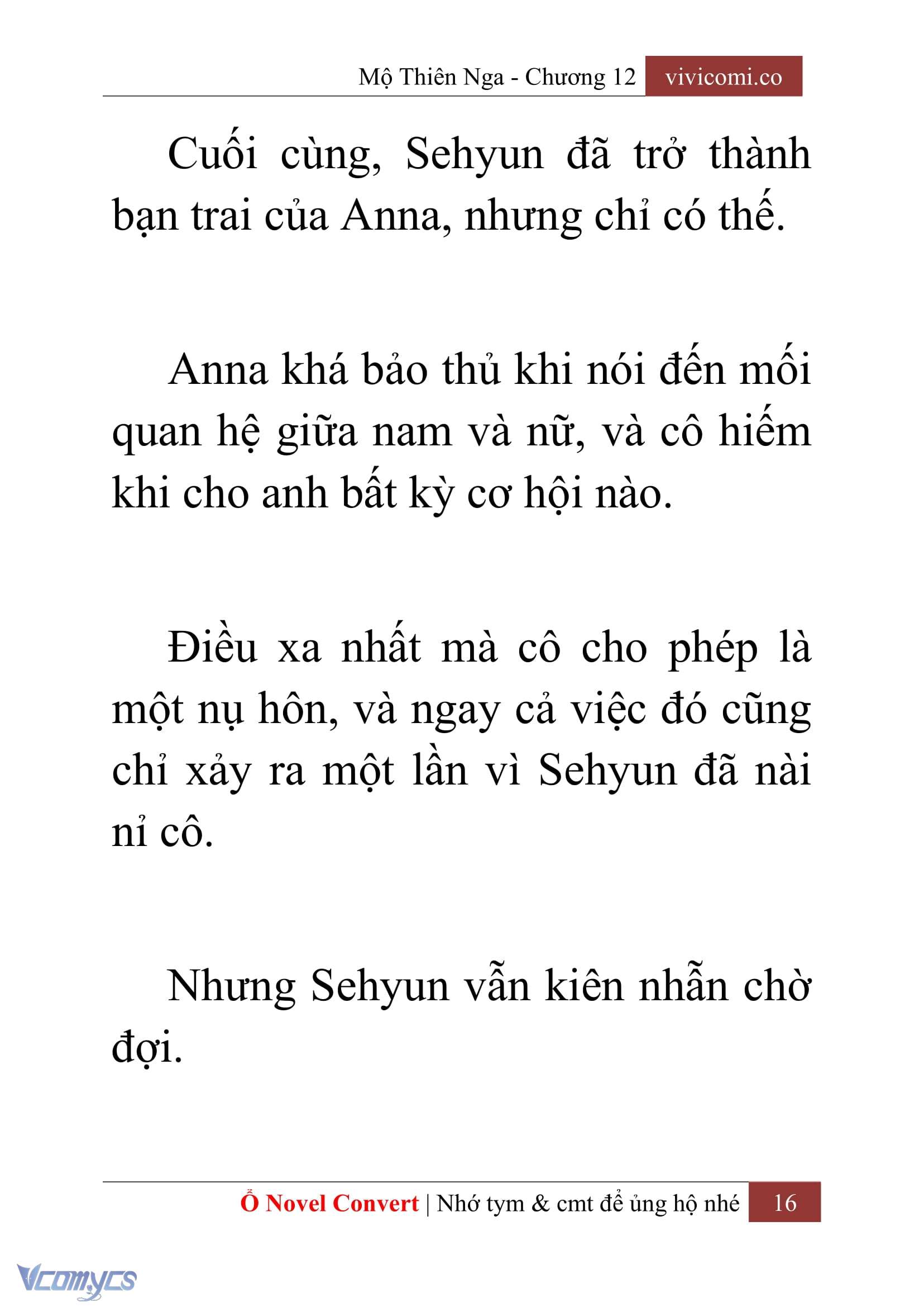 [Novel] Mộ Thiên Nga Chap 12 - Next Chap 13