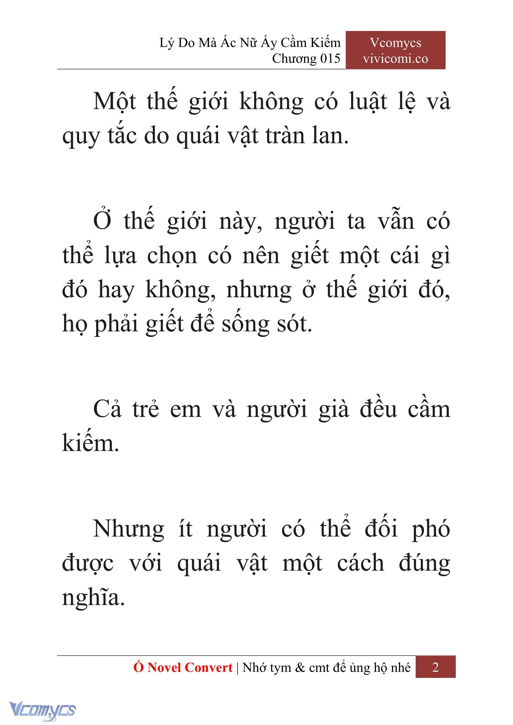 [Novel] Lý Do Mà Ác Nữ Ấy Cầm Kiếm Chap 15 - Trang 2