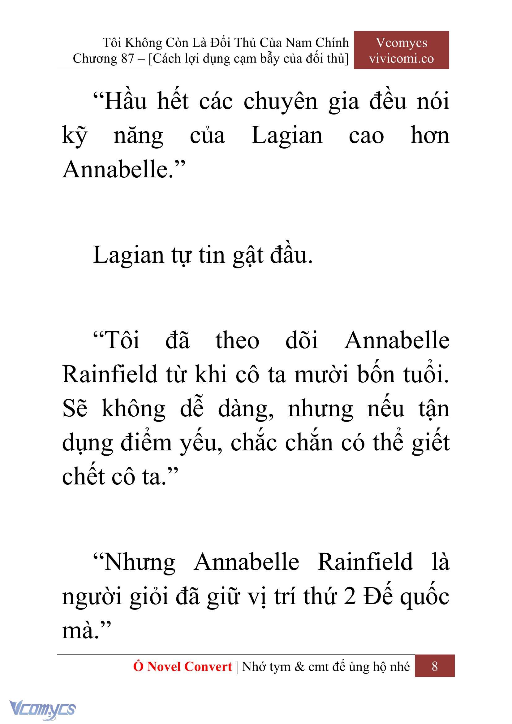 [Novel] Tôi Không Còn Là Đối Thủ Của Nam Chính Chap 87 - Trang 2