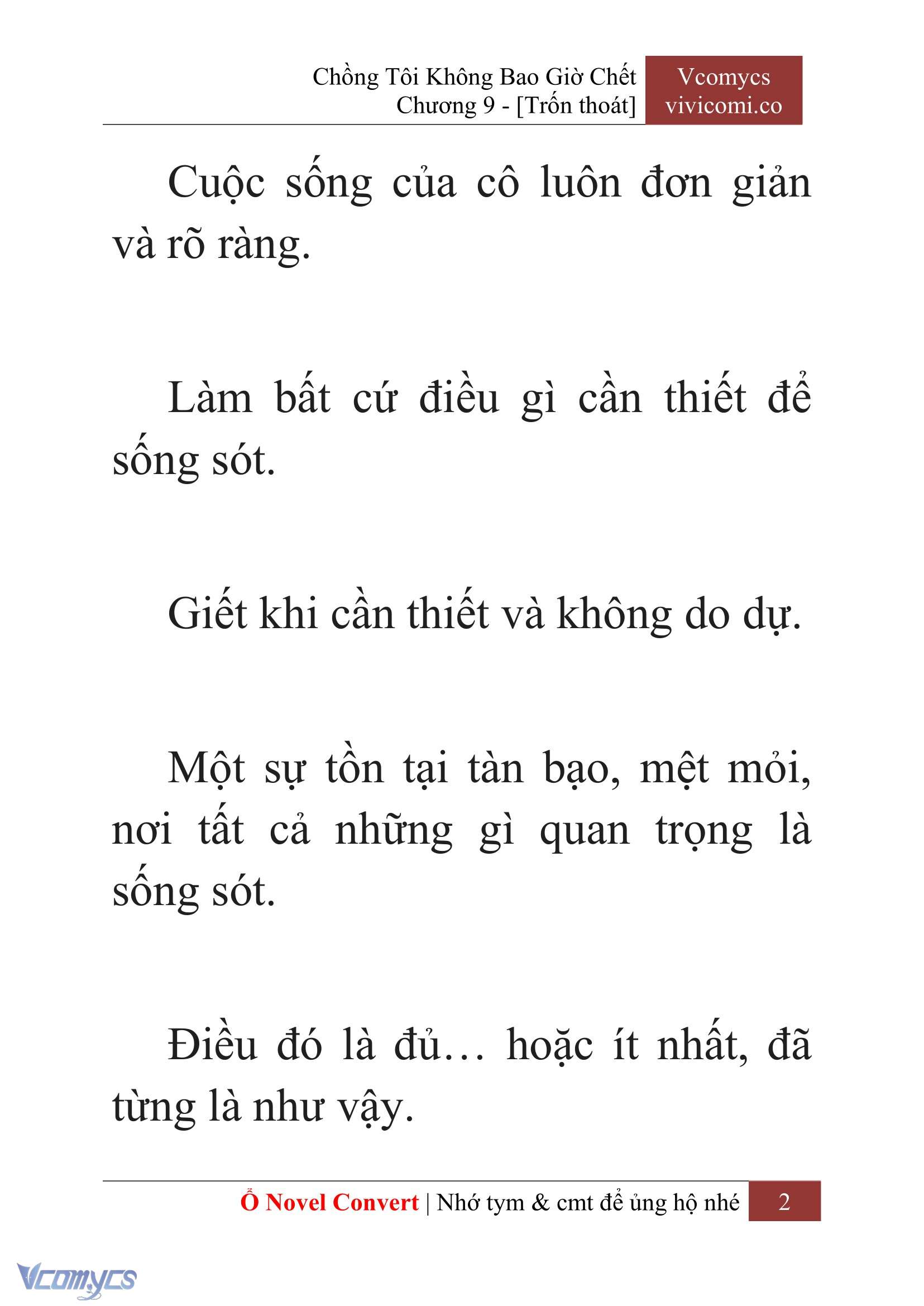 [Novel] Chồng Tôi Không Bao Giờ Chết Chap 9 - Trang 2