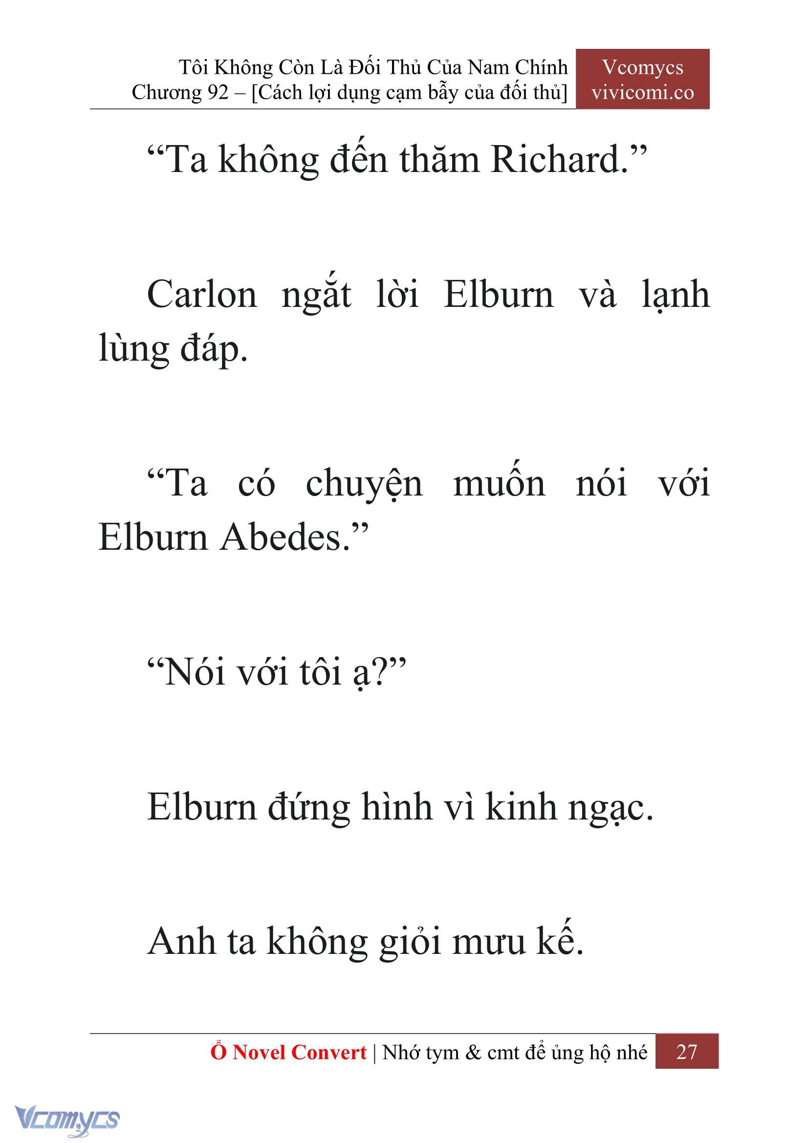 [Novel] Tôi Không Còn Là Đối Thủ Của Nam Chính Chap 92 - Trang 2