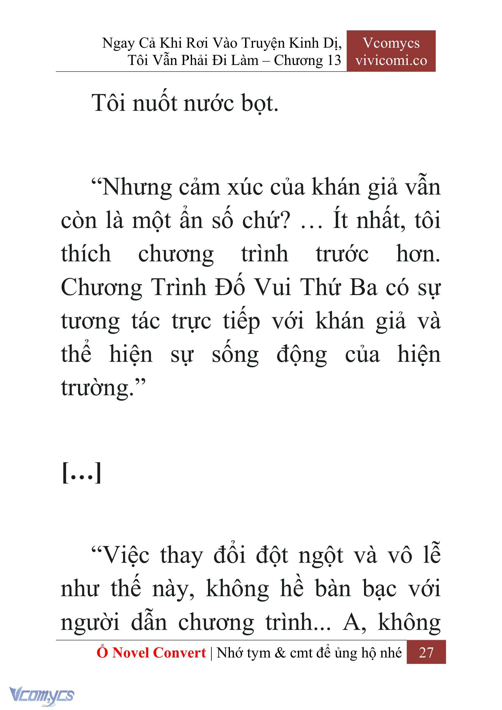 [Novel] Ngay Cả Khi Rơi Vào Truyện Kinh Dị, Tôi Vẫn Phải Đi Làm Chap 13 - Trang 2