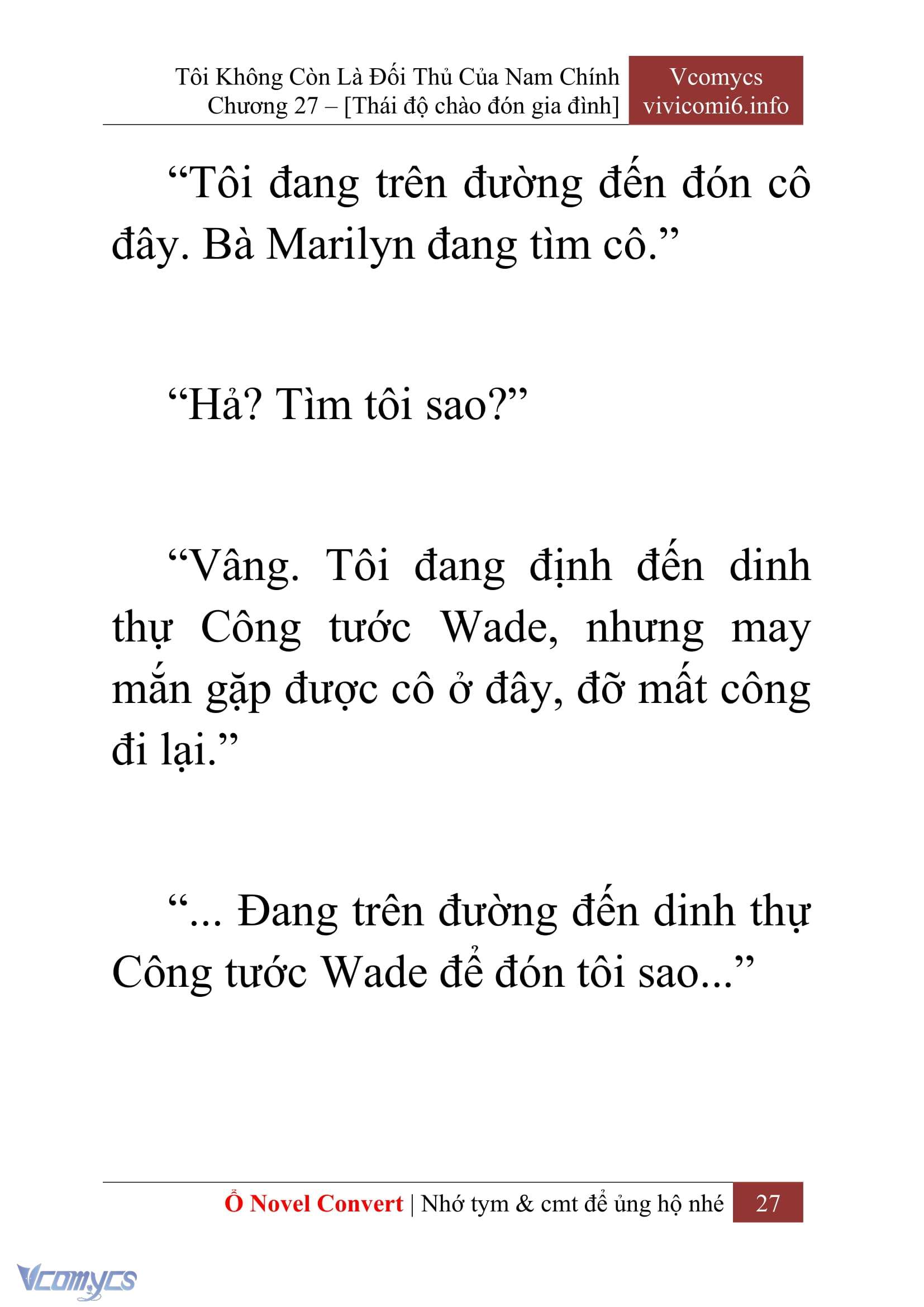 [Novel] Tôi Không Còn Là Đối Thủ Của Nam Chính Chap 27 - Trang 2