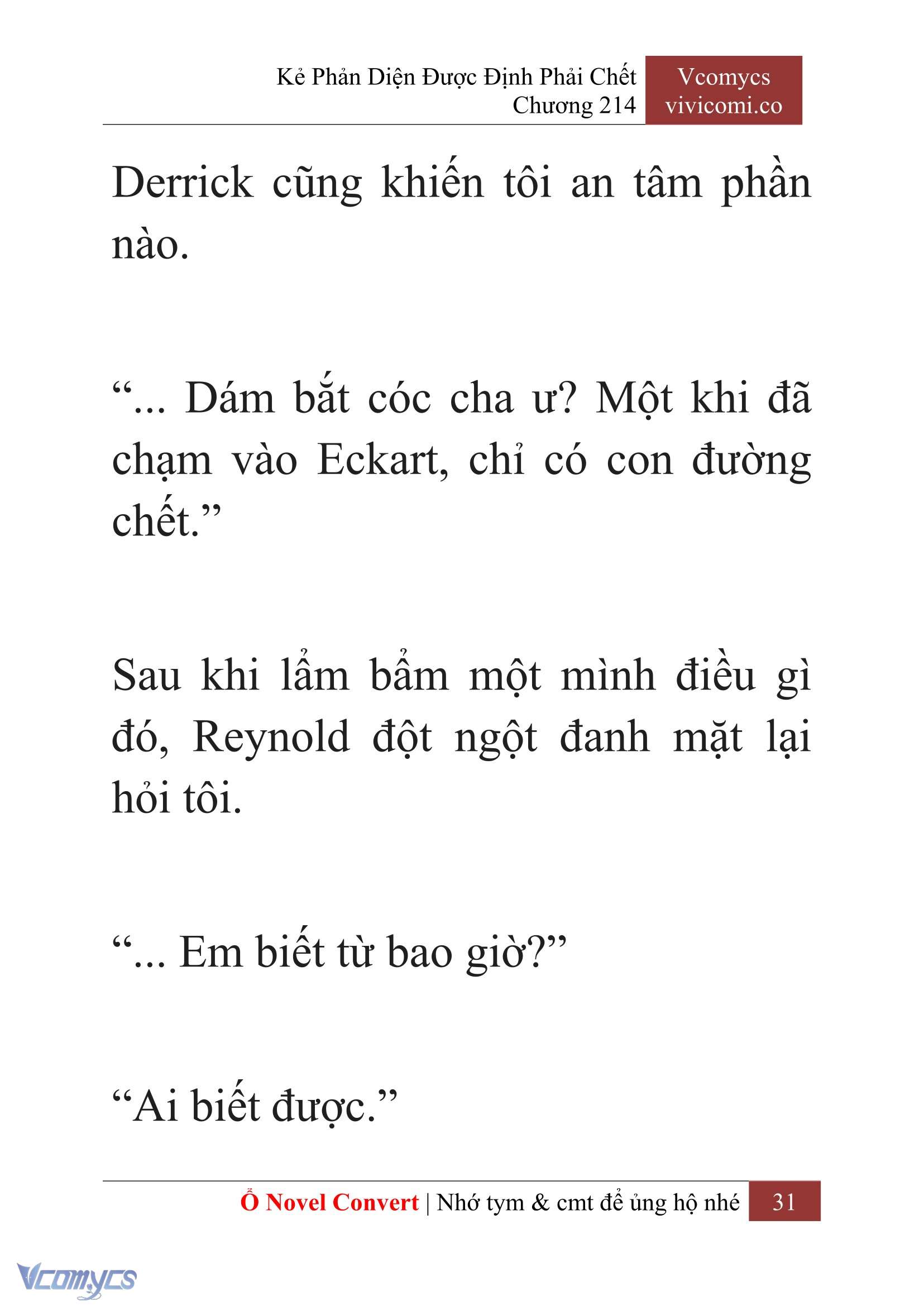 [Novel] Kẻ Phản Diện Được Định Phải Chết Chap 214 - Trang 2