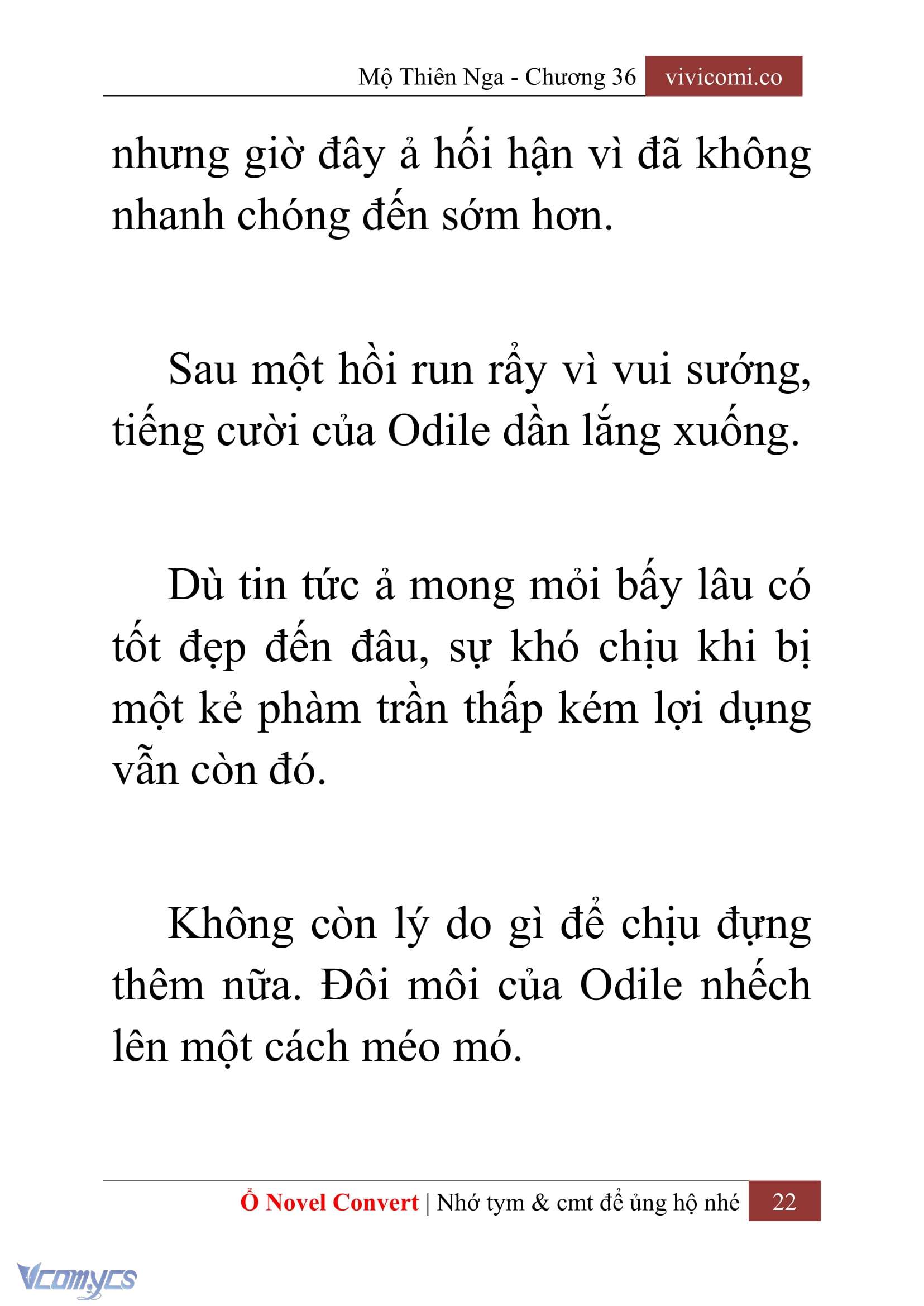 [Novel] Mộ Thiên Nga Chap 36 - Trang 2