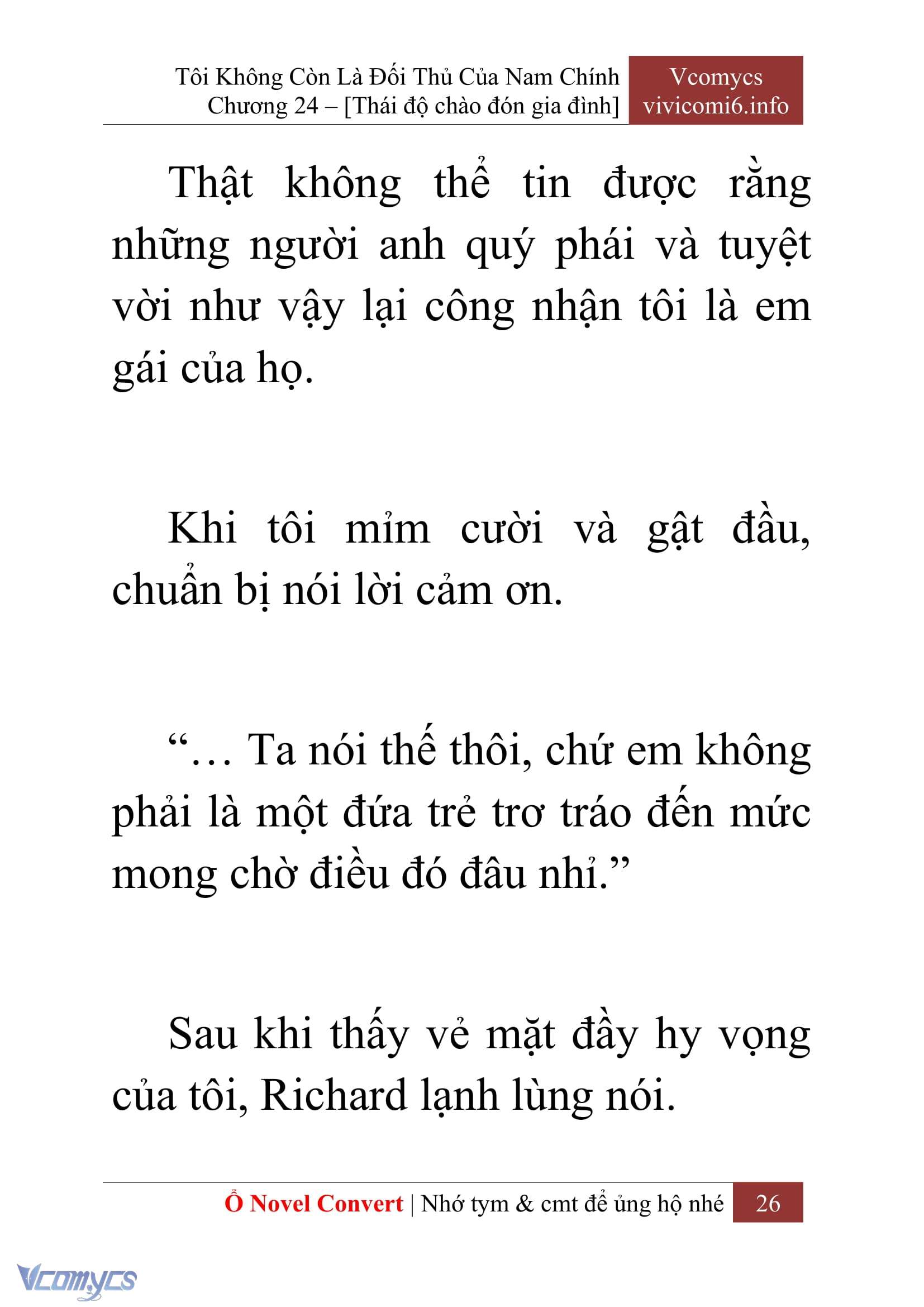 [Novel] Tôi Không Còn Là Đối Thủ Của Nam Chính Chap 24 - Trang 2