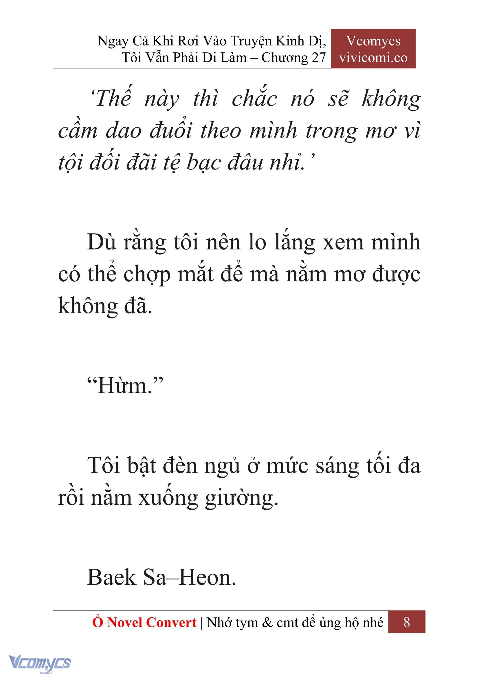 [Novel] Ngay Cả Khi Rơi Vào Truyện Kinh Dị, Tôi Vẫn Phải Đi Làm Chap 27 - Trang 2