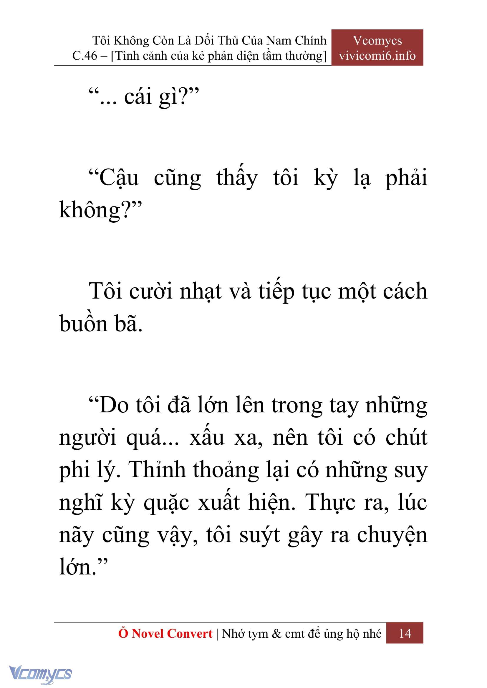 [Novel] Tôi Không Còn Là Đối Thủ Của Nam Chính Chap 46 - Trang 2