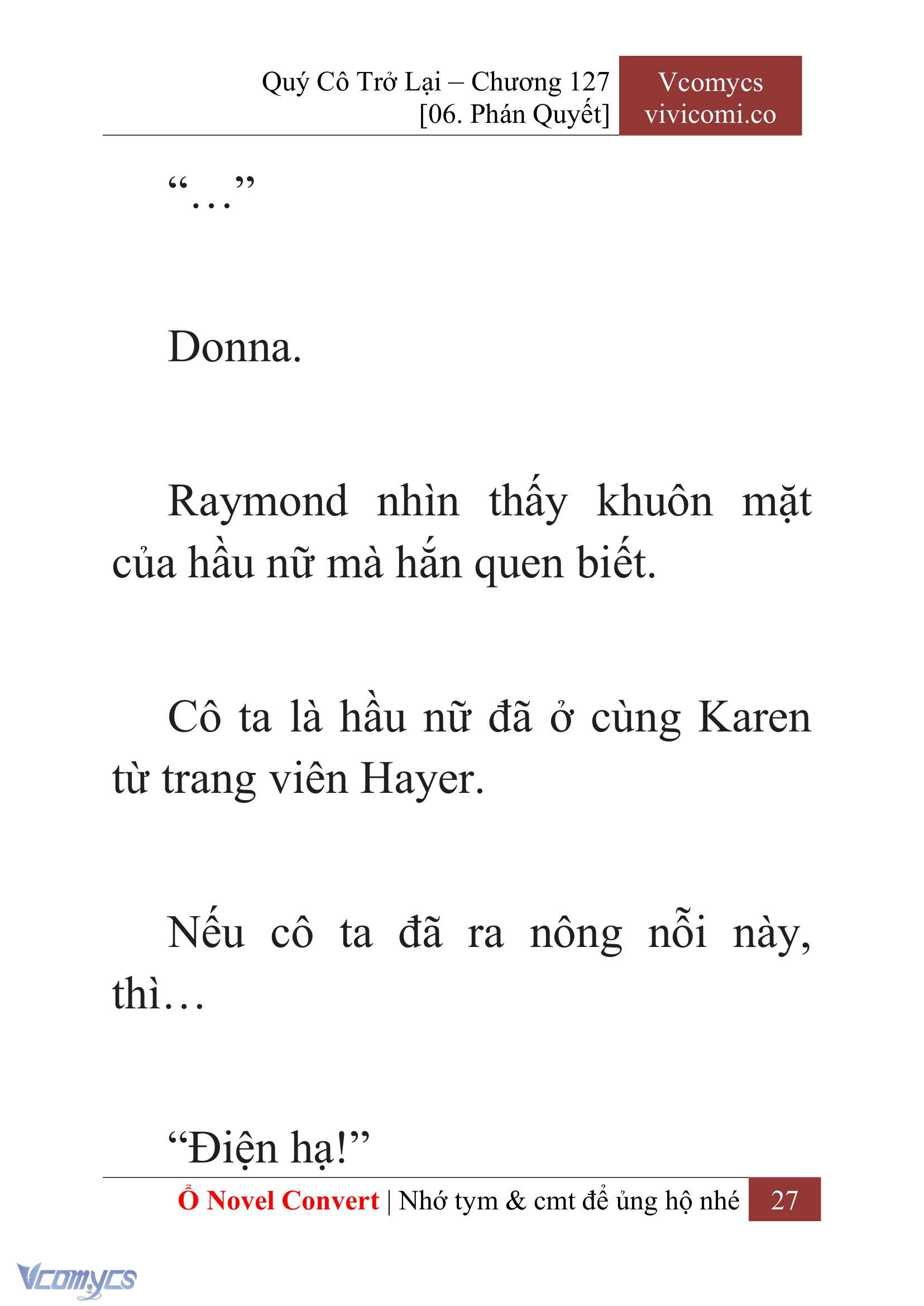 [Novel] Quý Cô Trở Lại Chap 127 - Next Chap 128