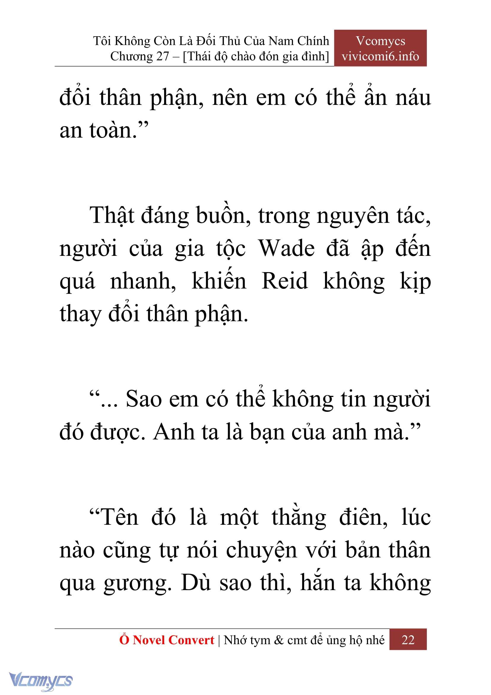[Novel] Tôi Không Còn Là Đối Thủ Của Nam Chính Chap 27 - Trang 2