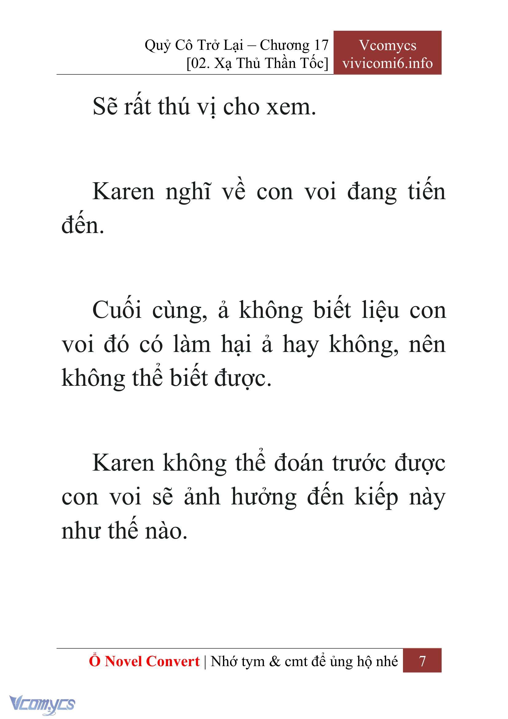 [Novel] Quý Cô Trở Lại Chap 17 - Next Chap 18
