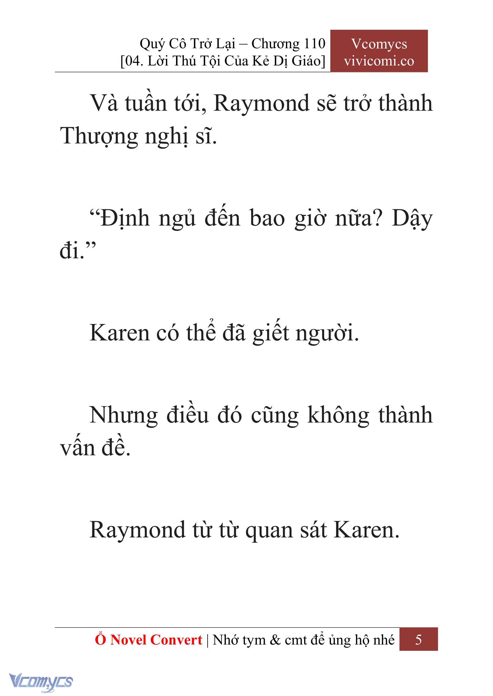 [Novel] Quý Cô Trở Lại Chap 110 - Trang 2