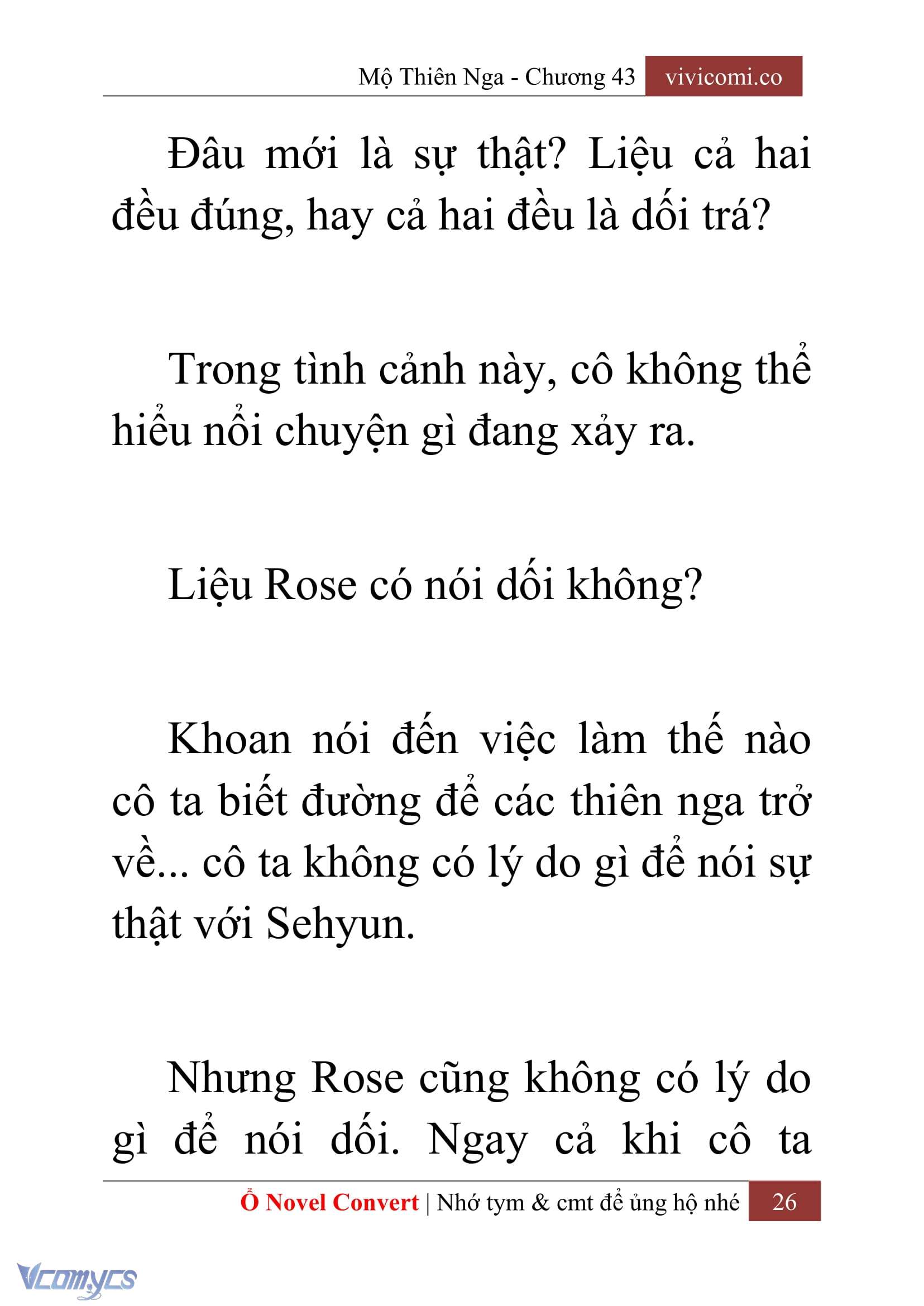 [Novel] Mộ Thiên Nga Chap 43 - Trang 2