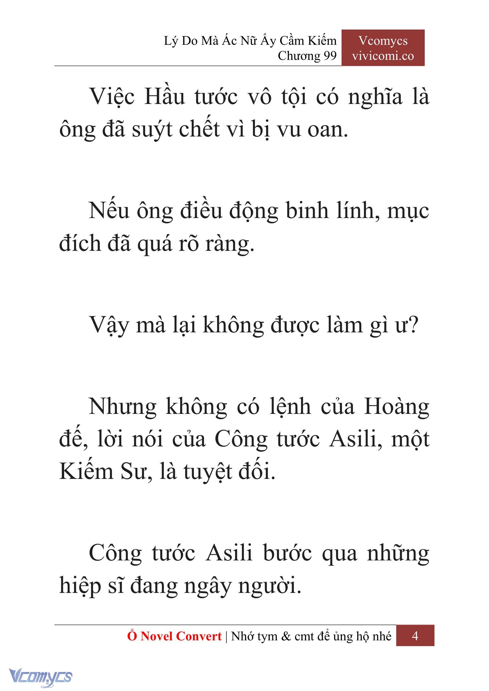 [Novel] Lý Do Mà Ác Nữ Ấy Cầm Kiếm Chap 99 - Trang 2