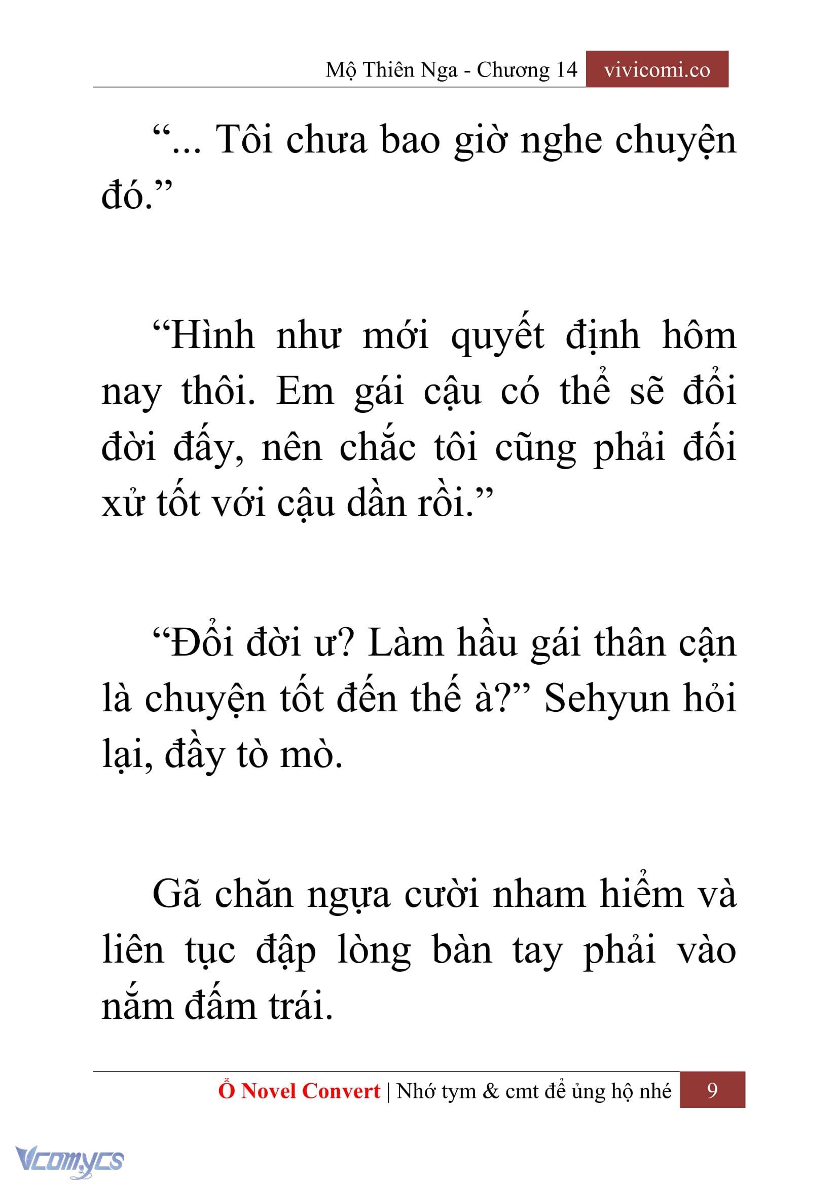 [Novel] Mộ Thiên Nga Chap 14 - Trang 2