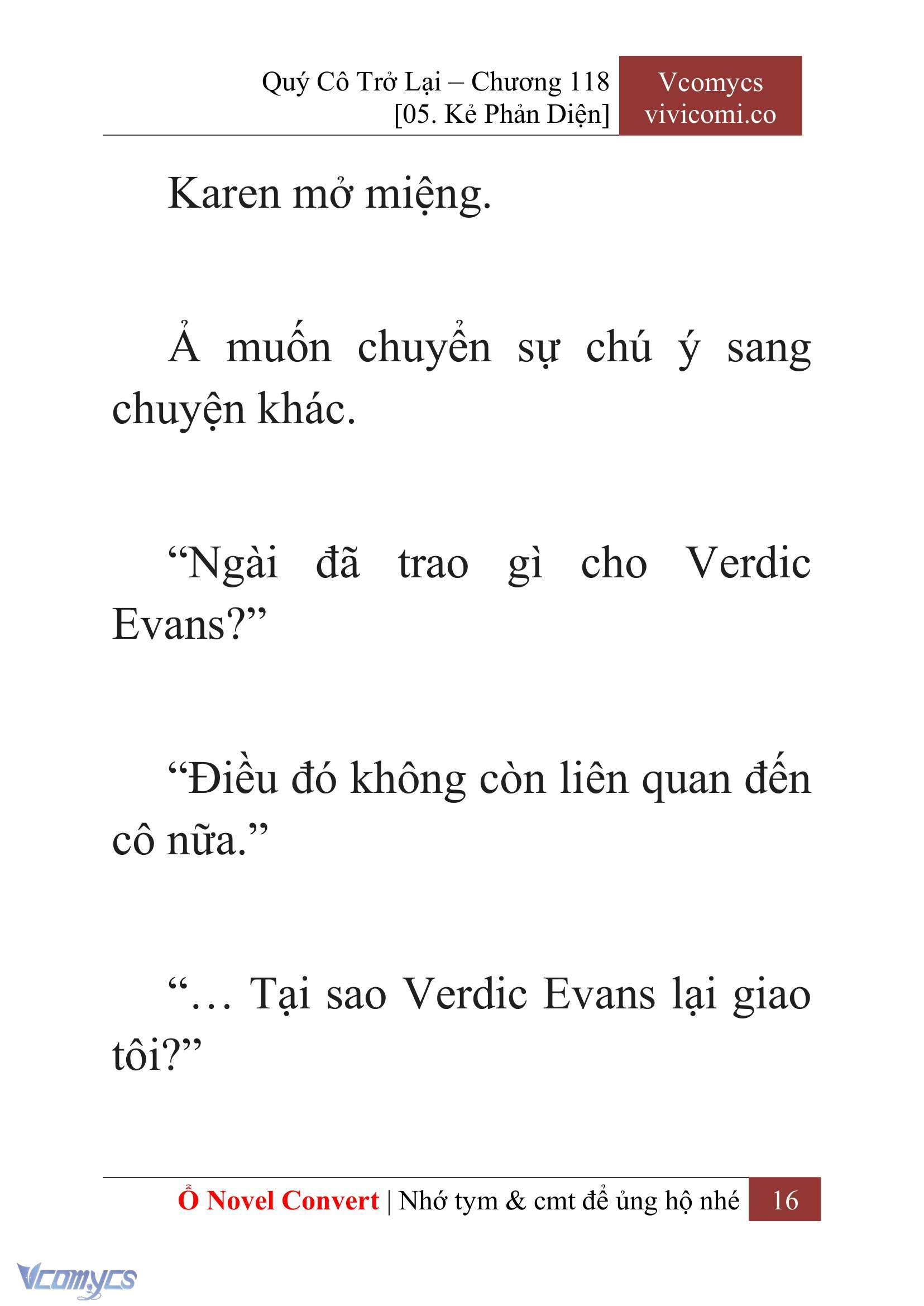 [Novel] Quý Cô Trở Lại Chap 118 - Trang 2