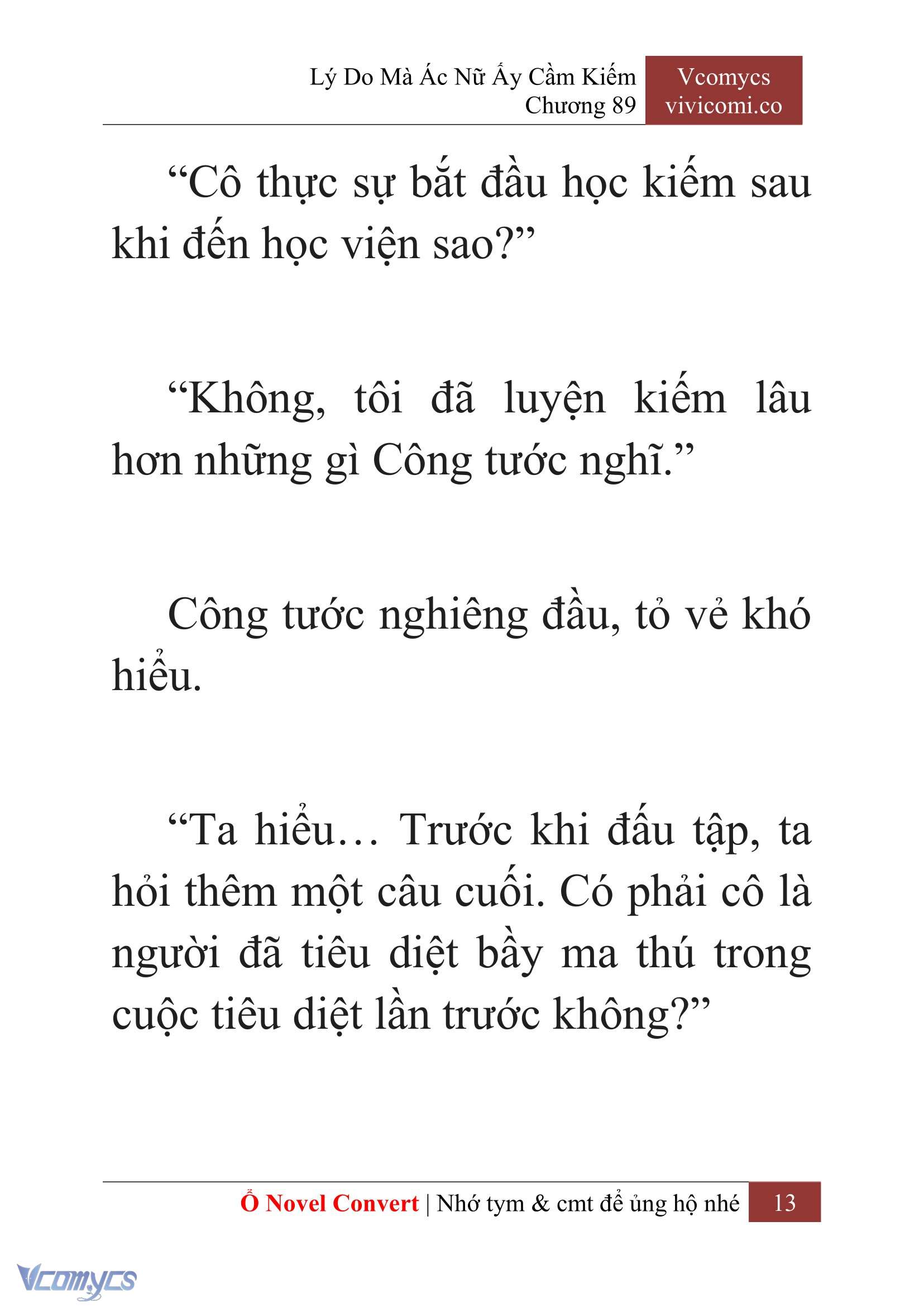 [Novel] Lý Do Mà Ác Nữ Ấy Cầm Kiếm Chap 89 - Trang 2