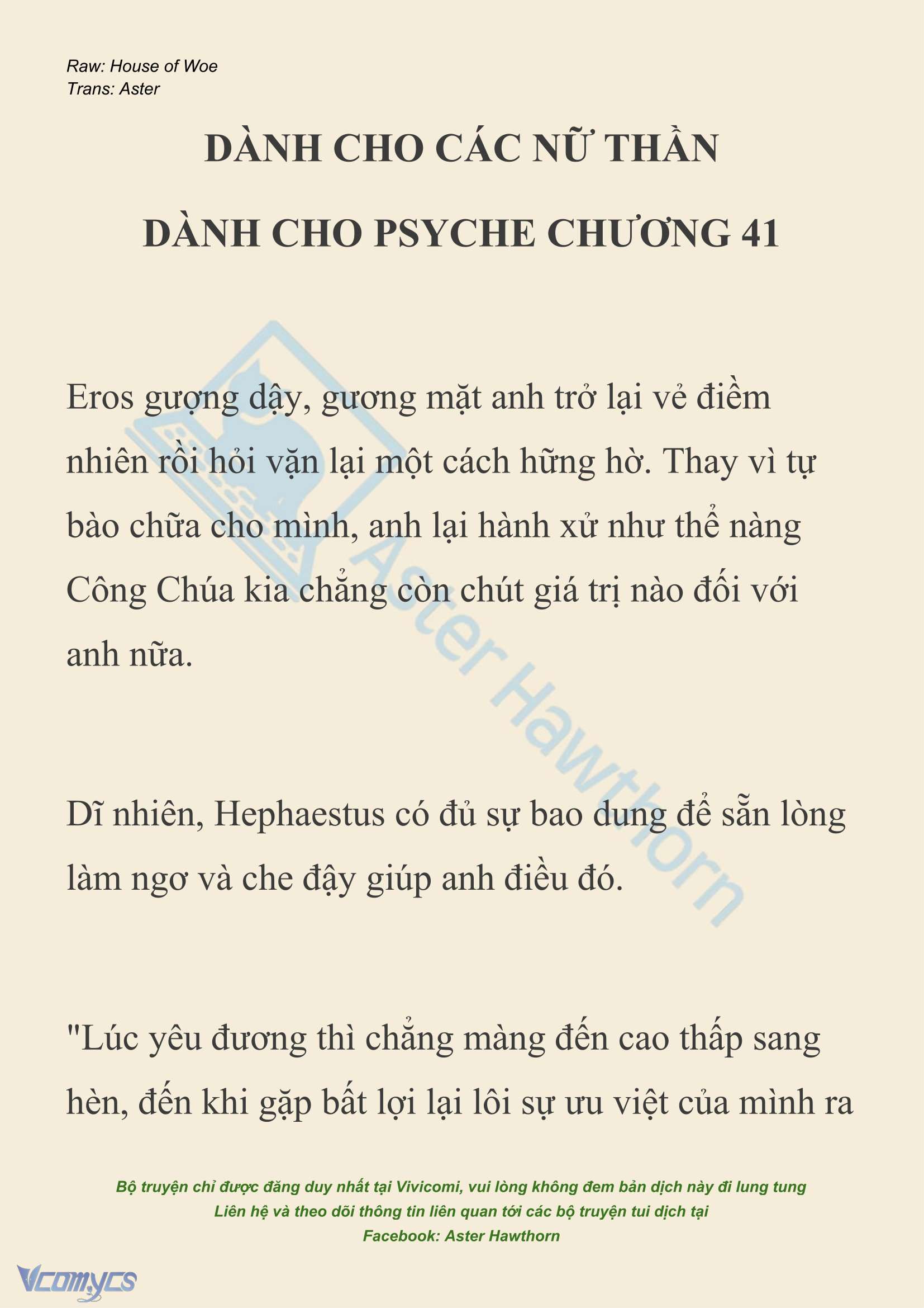 [NOVEL] Dành Cho Các Nữ Thần: Dành cho Psyche Chap 41 - Next 