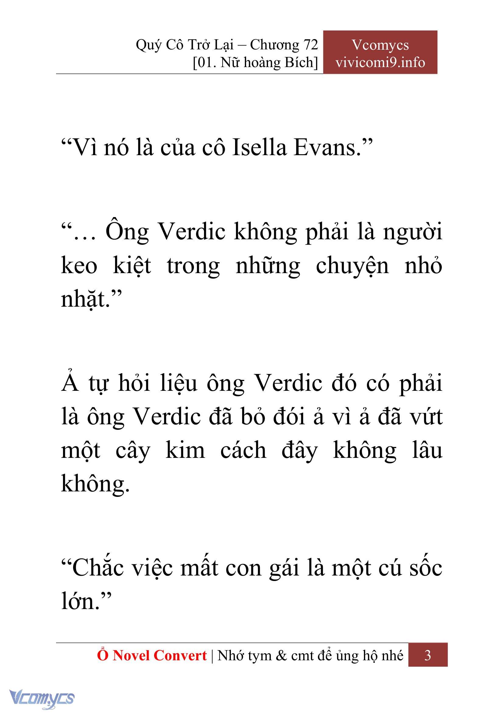 [Novel] Quý Cô Trở Lại Chap 72 - Trang 2