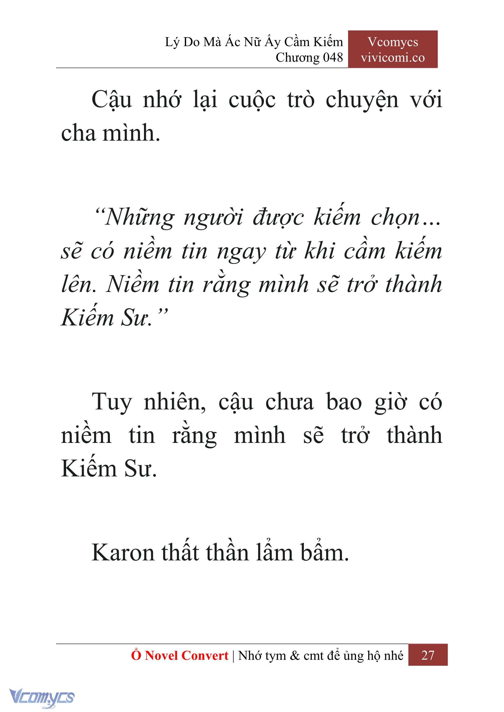 [Novel] Lý Do Mà Ác Nữ Ấy Cầm Kiếm Chap 48 - Trang 2