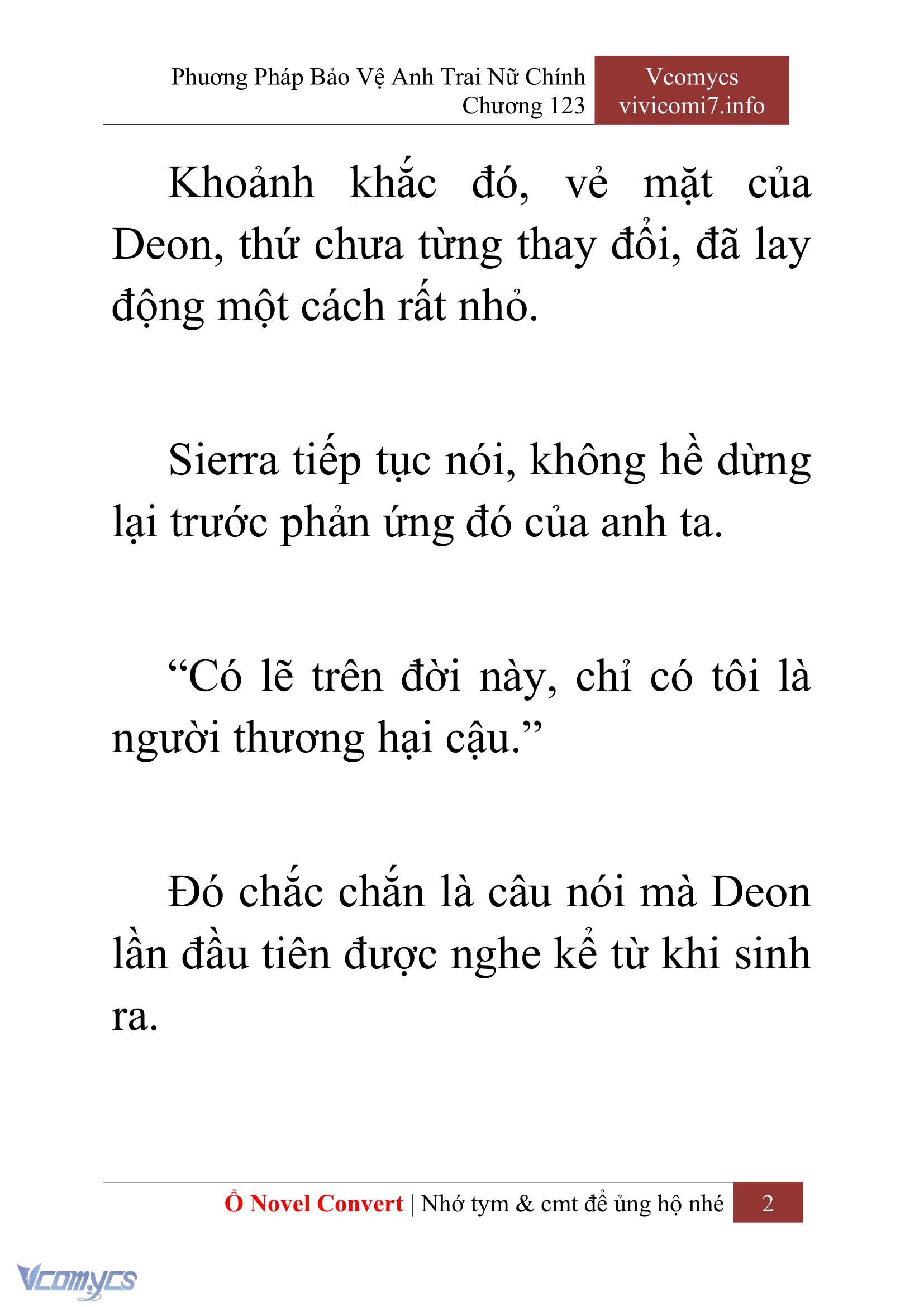 [Novel] Phương Pháp Bảo Vệ Anh Trai Nữ Chính Chap 123 - Trang 2